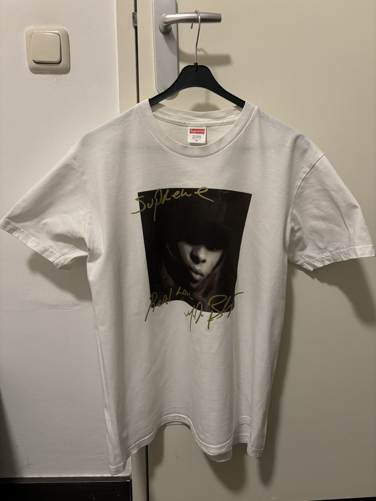 Supreme Mary J. Blige tee white 新品未使用 Supreme FW19 Week 1 Mary J. Blige Round Neck Unisex White SUP-FW19-230