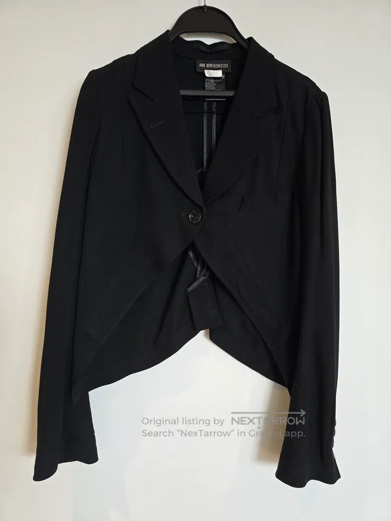 Ann Demeulemeester Ann Demeulemeester Black short suit jacket, 84% viscose + Size XS / US 0-2 / IT 36-38 - 1 Thumbnail