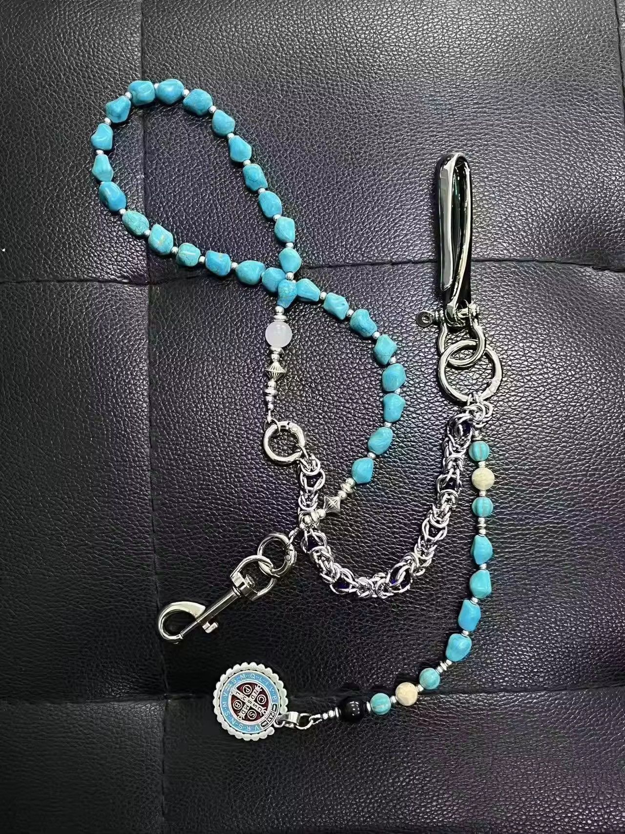 Jewelry Peacock Turquoise American Punk Style Waist Pants Chain Size ONE SIZE - 4 Thumbnail
