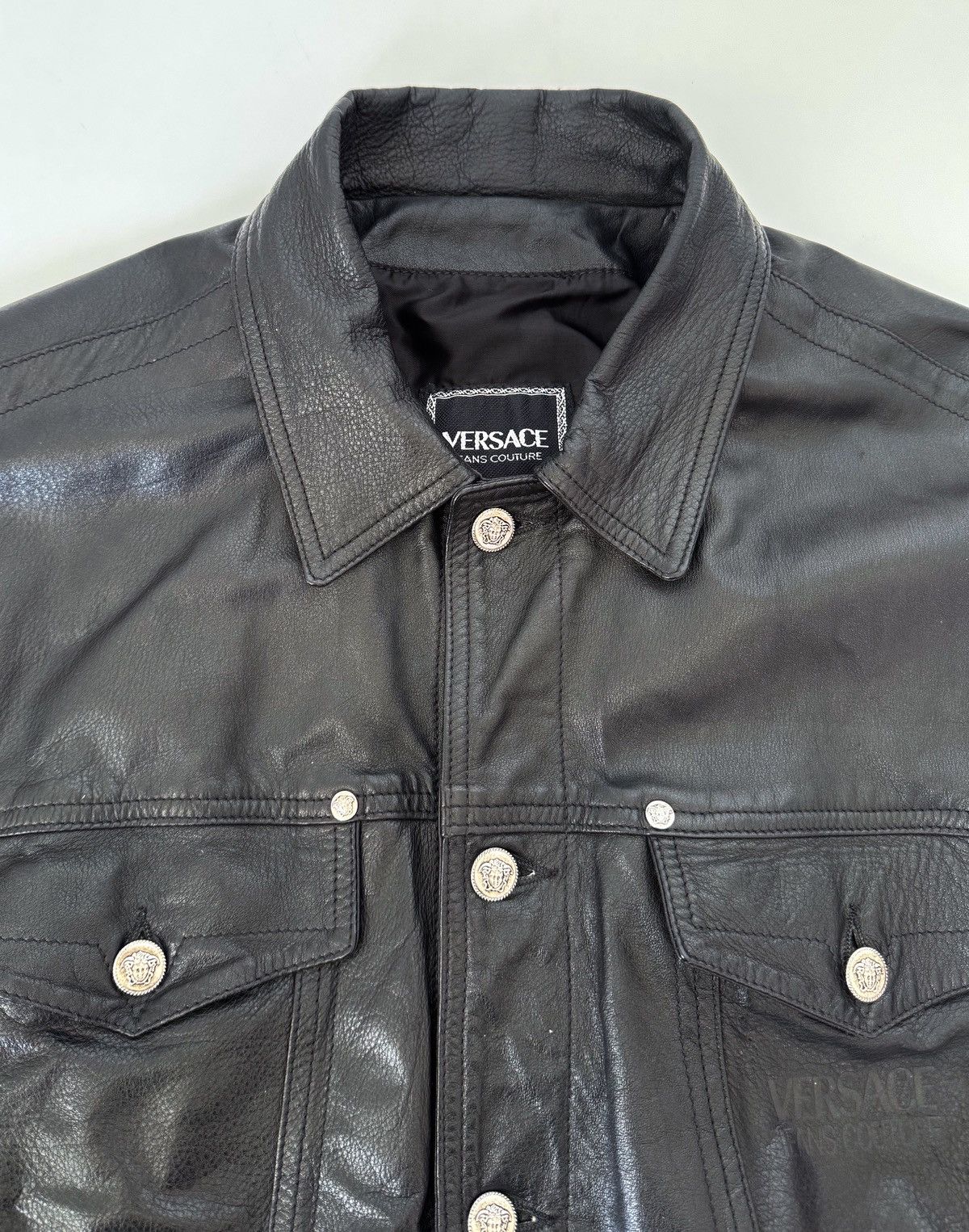 Versace Jeans Couture Vintage Versace Jeans Couture black leather jacket Medusa Size US L / EU 52-54 / 3 - 3 Thumbnail