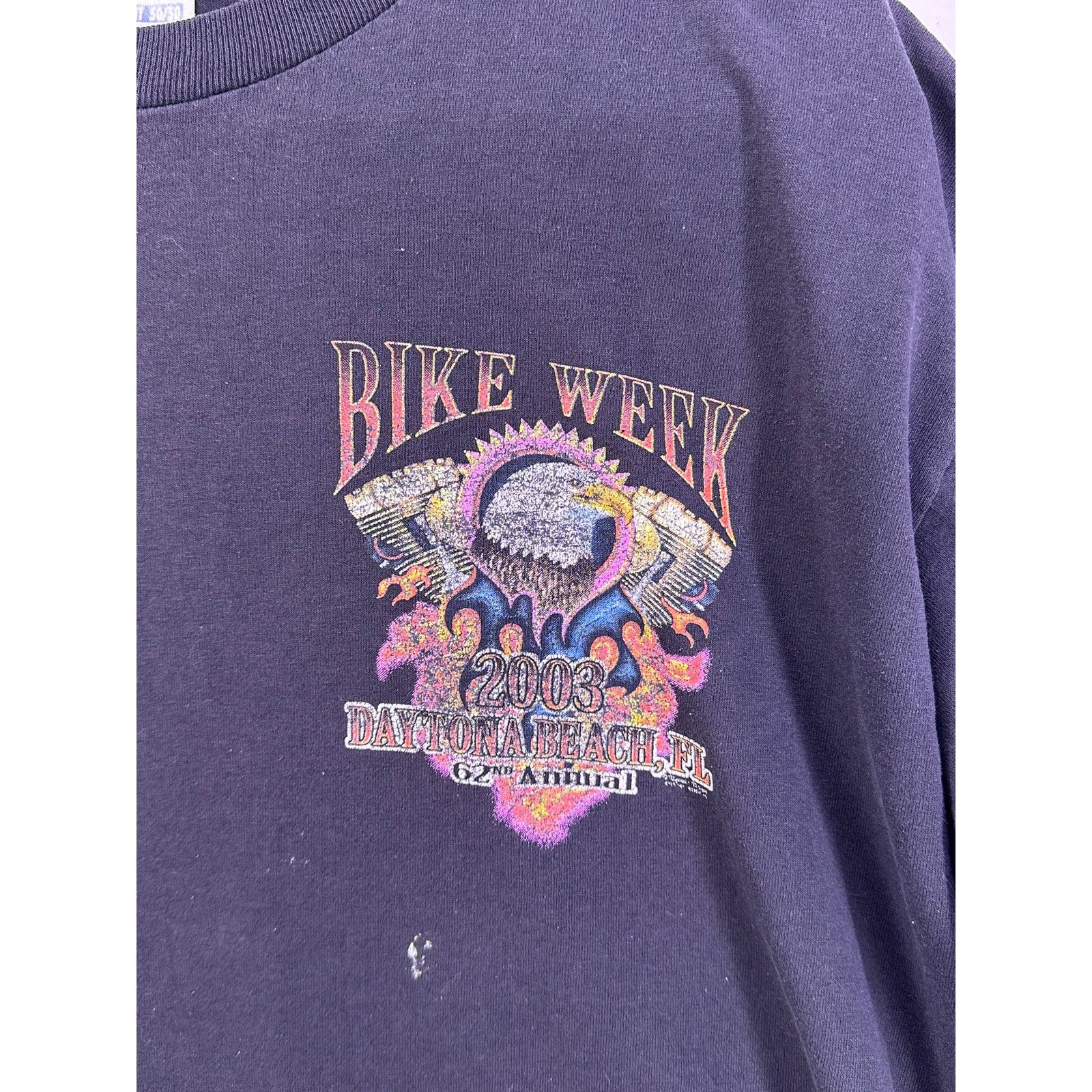 Hanes Vintage 2003 Daytona Beach Bike Week 62 Annual Tshirt Size L Size US L / EU 52-54 / 3 - 4 Thumbnail