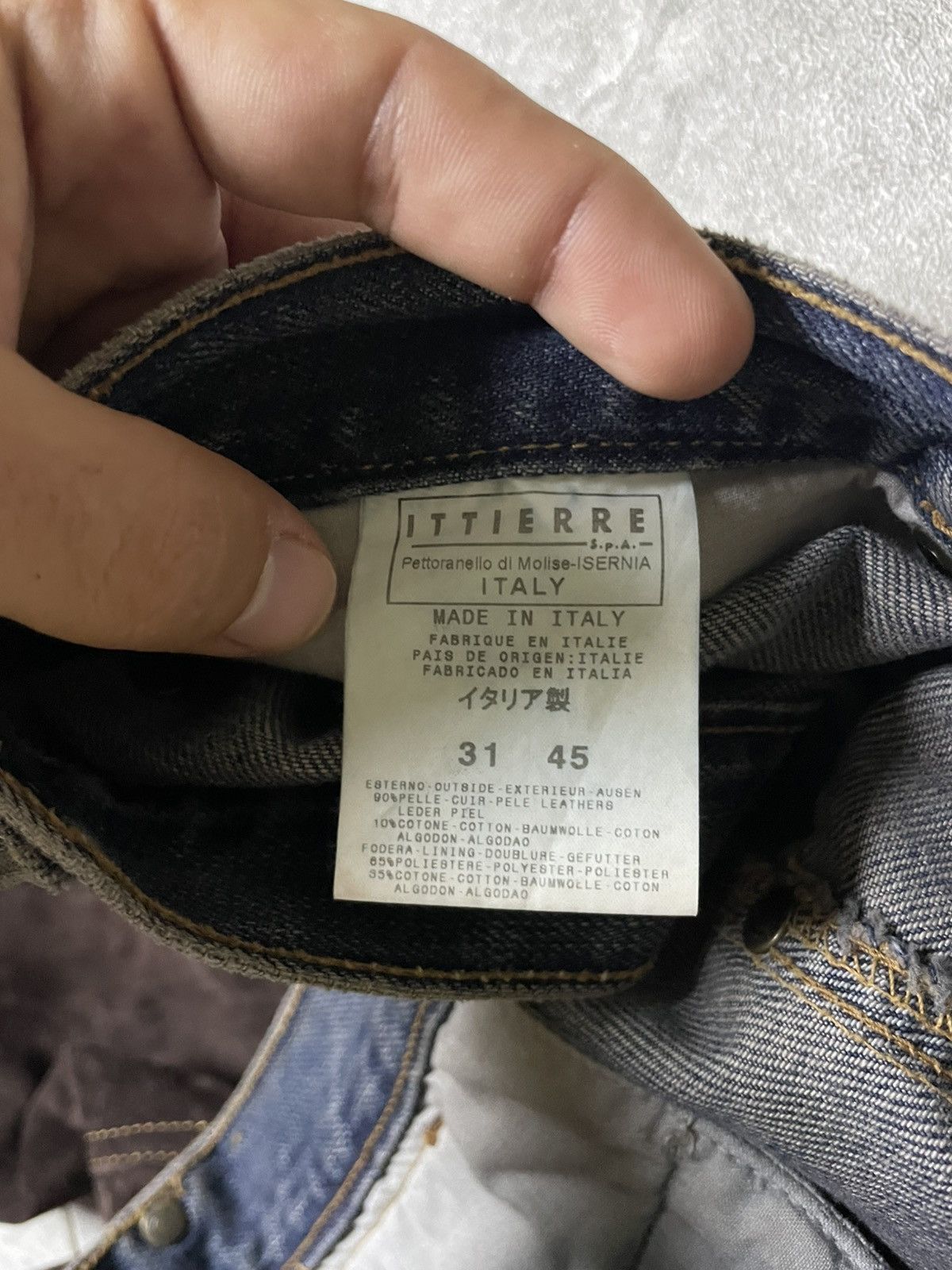 Roberto Cavalli AW2003 Cavalli Two Tone Hybrid Blue Leather Denim Jeans Size US 31 - 12 Thumbnail