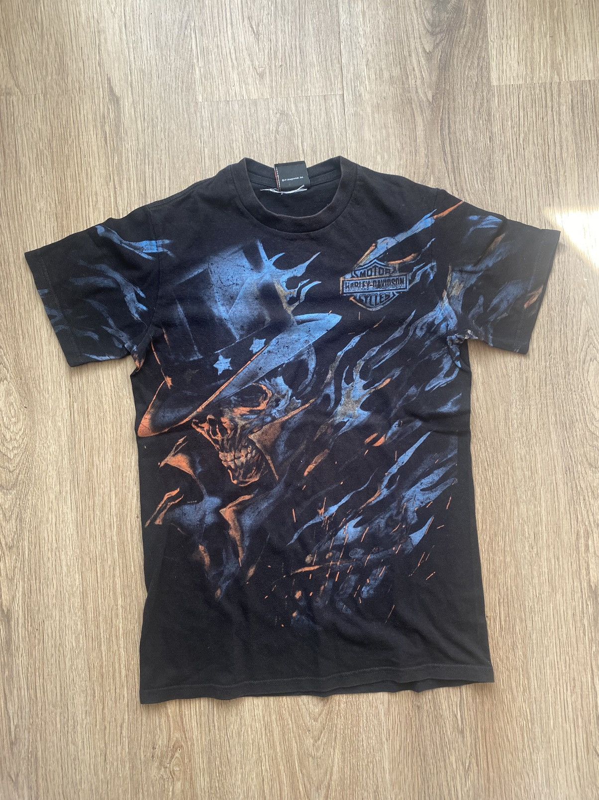 Harley Davidson × Vintage Vintage Harley Davidson overprint Y2K black tee Las Vega Size US M / EU 48-50 / 2 - 1 Thumbnail