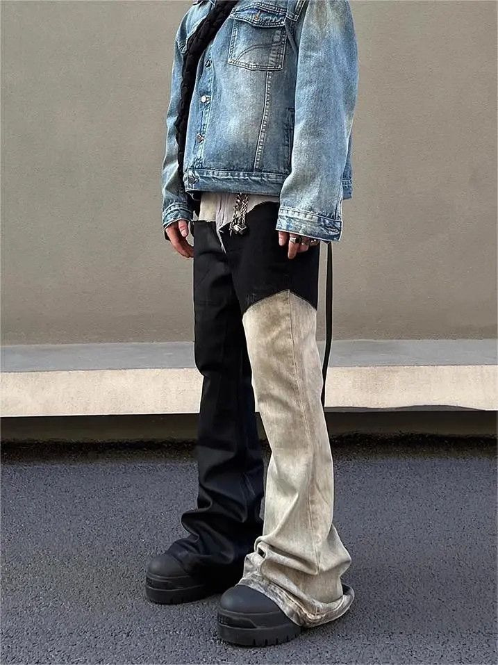 Japanese Brand × Jean Coin Spliced straight leg micro flared jeans street Size US 30 / EU 46 - 3 Thumbnail