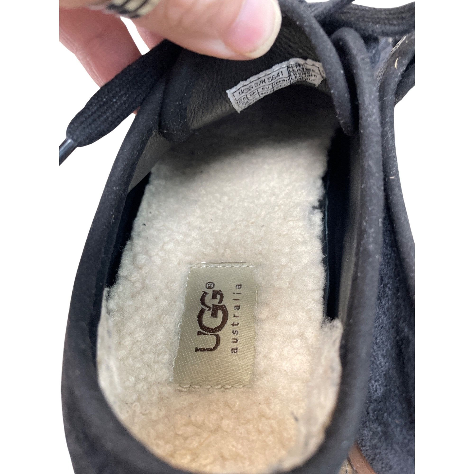 Ugg Ugg Australia wms black suede sherling lace casual shoes sz Size US 8 / IT 38 - 6 Thumbnail