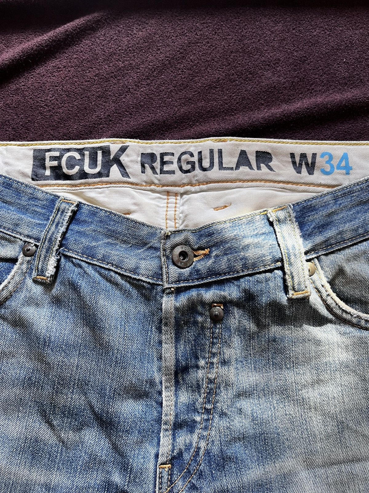 FCUK Fcuk Jeans Buckle Back Stonewash Size US 34 / EU 50 - 8 Thumbnail