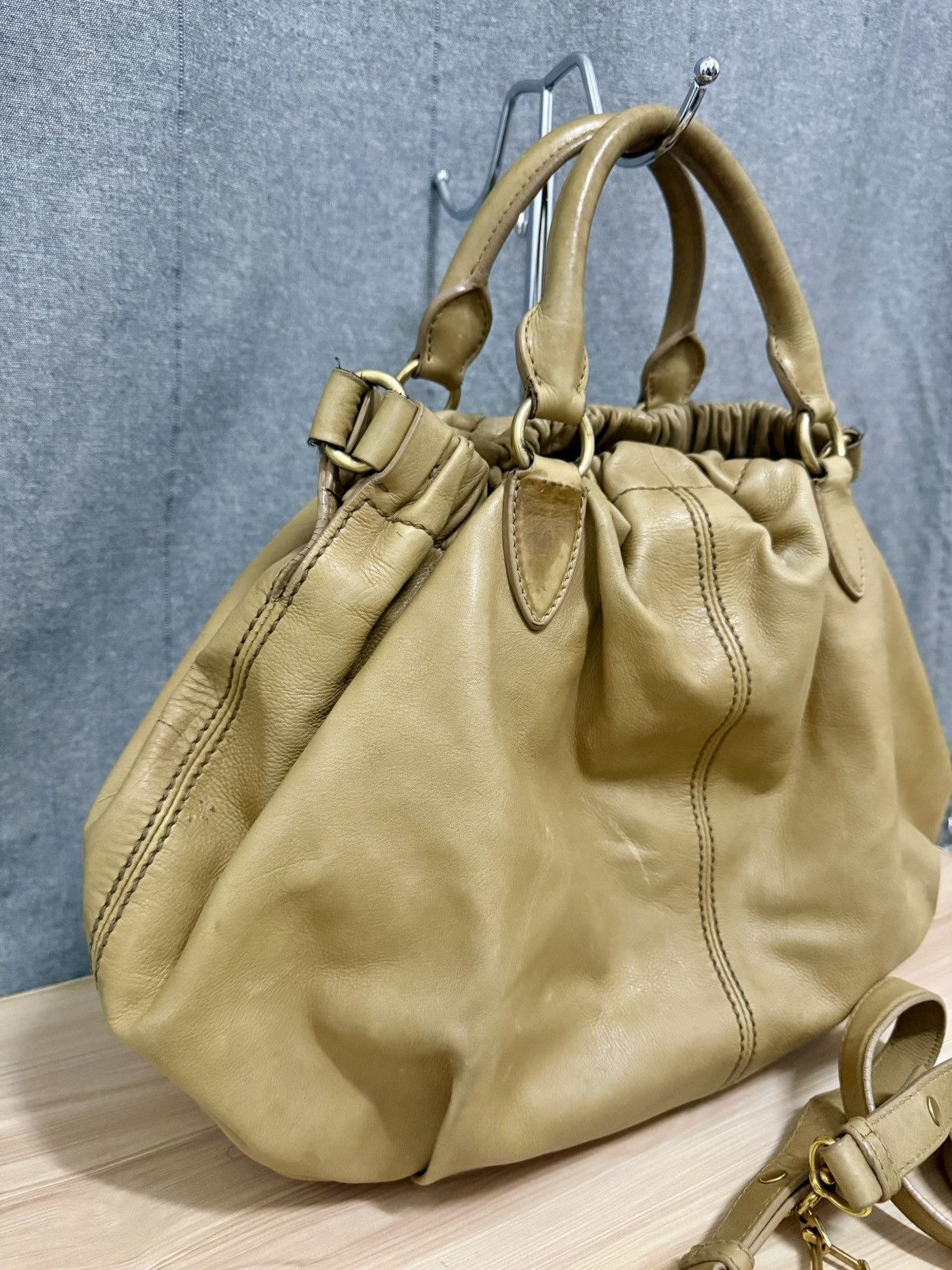 Miu Miu Vintage Miu Miu gathered leather 2-way Shoulder hand bag Size ONE SIZE - 5 Thumbnail