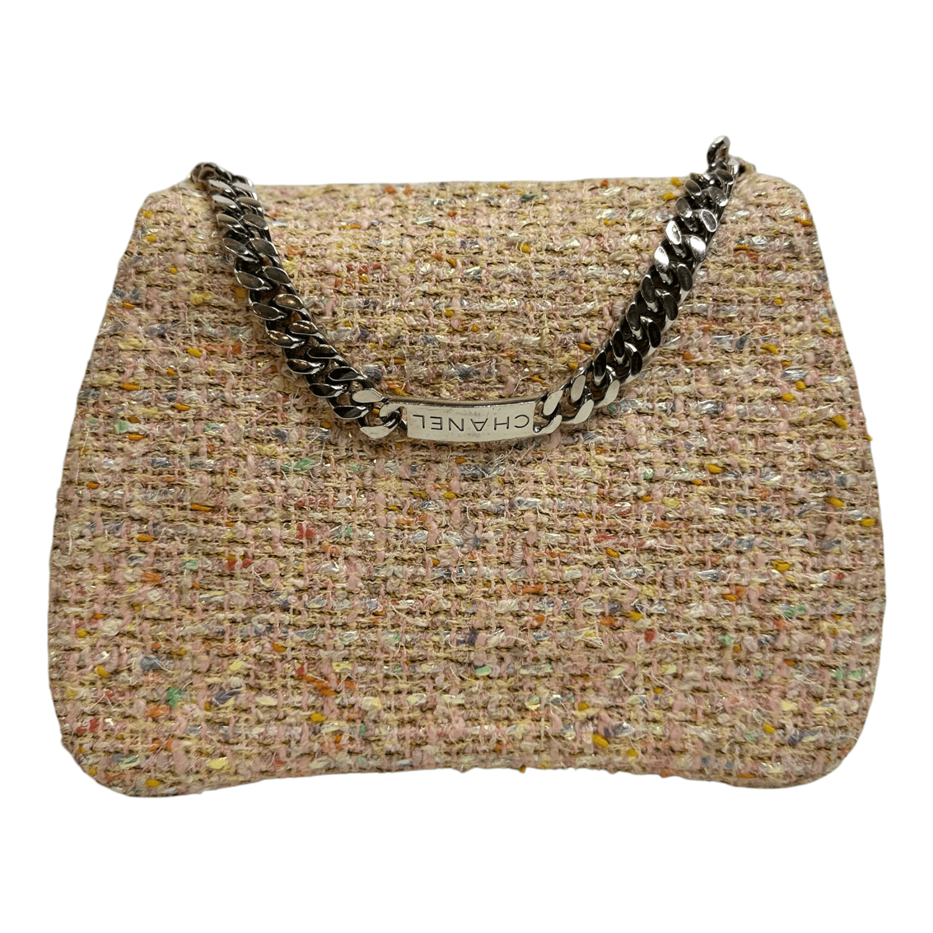 Chanel Chanel 1997 Pink Tweed Flap Handbag Size ONE SIZE - 6 Thumbnail
