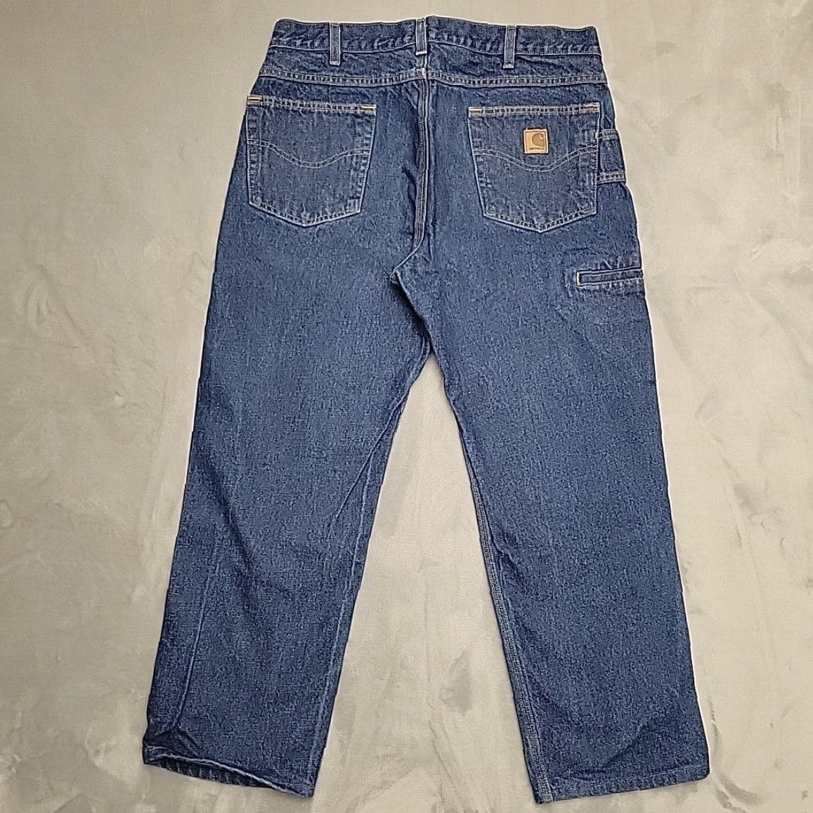 Carhartt Carhartt Jeans Mens 38 Inseam 28 Blue Denim Relaxed Fit Work Casual 5-Pocket Logo Belt Loops Solid Cotton Denim 38 Mens Jeans Size US 38 / EU 54 - 6 Thumbnail