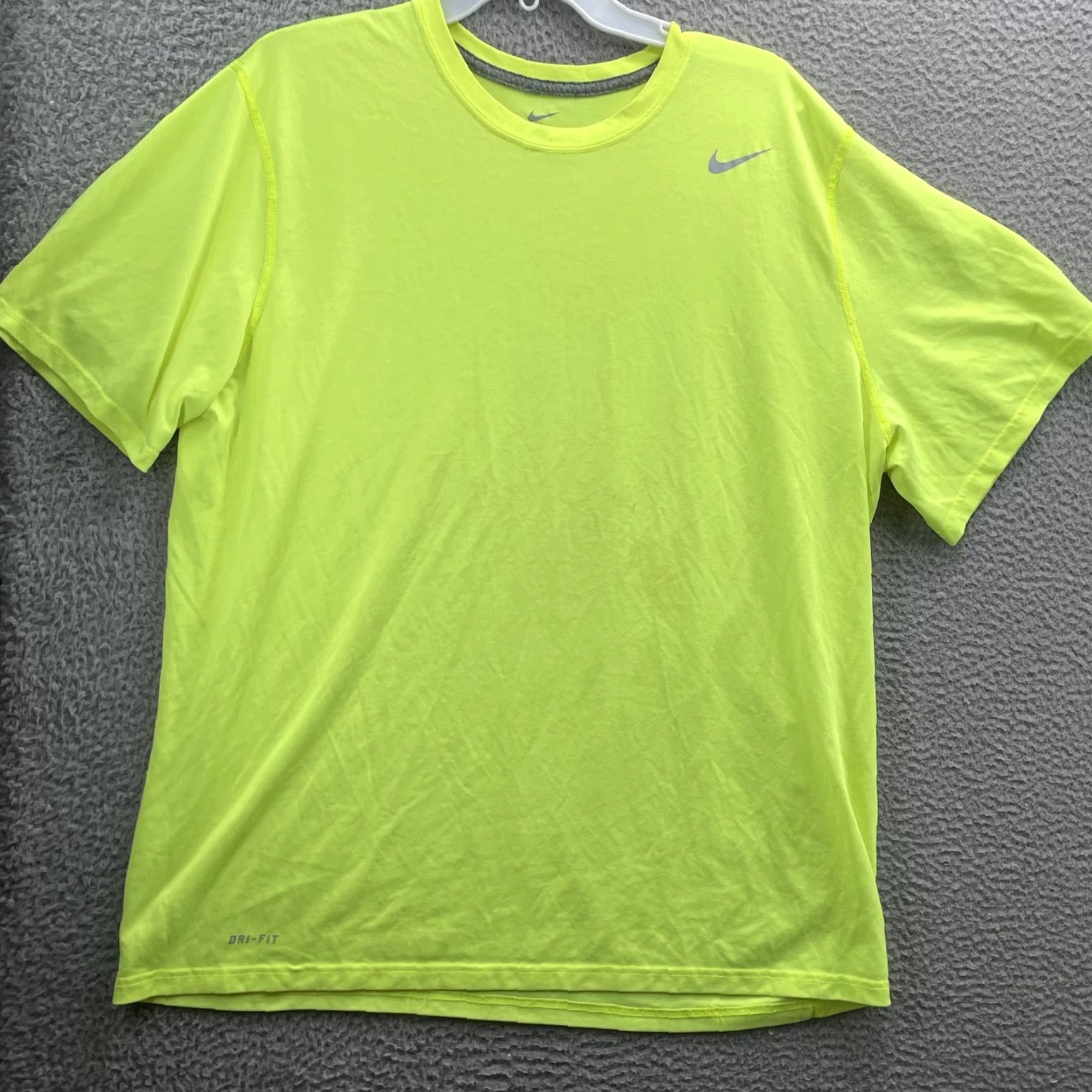 Nike Dri-FIT Tee Men's XXL Neon Performance T-Shirt Short Sleeve Nike Shirt Sports Training Gym Running Blue/Neon 90s?