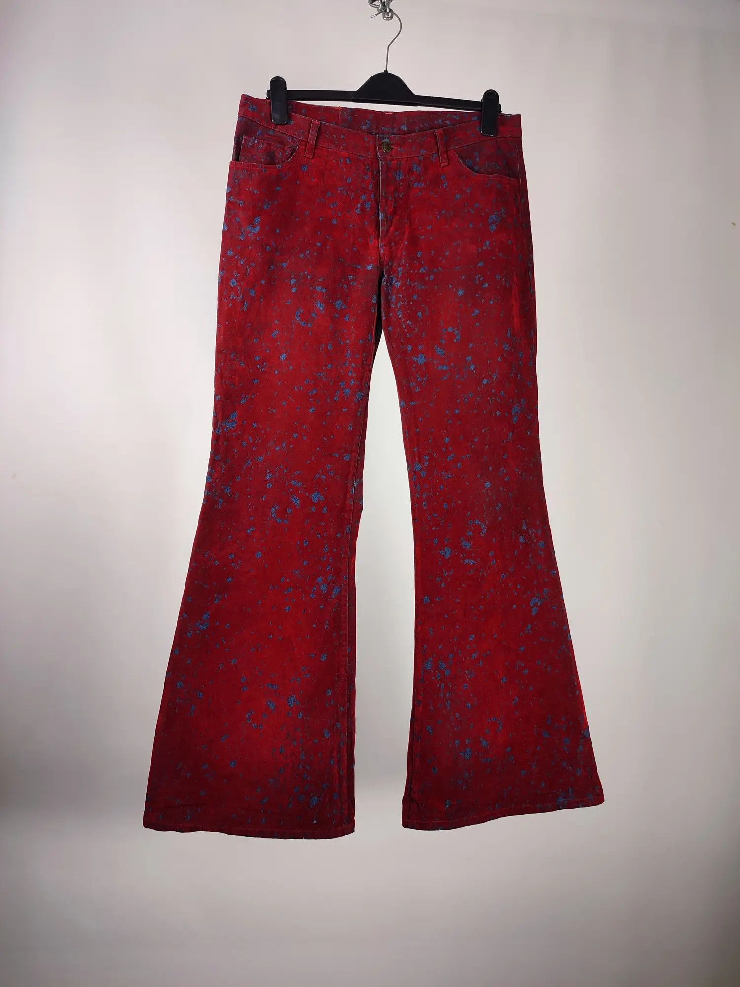 If Six Was Nine ATO The Kick Of Fashion Velour Flared Vampire Jeans Size US 33 - 1 Thumbnail