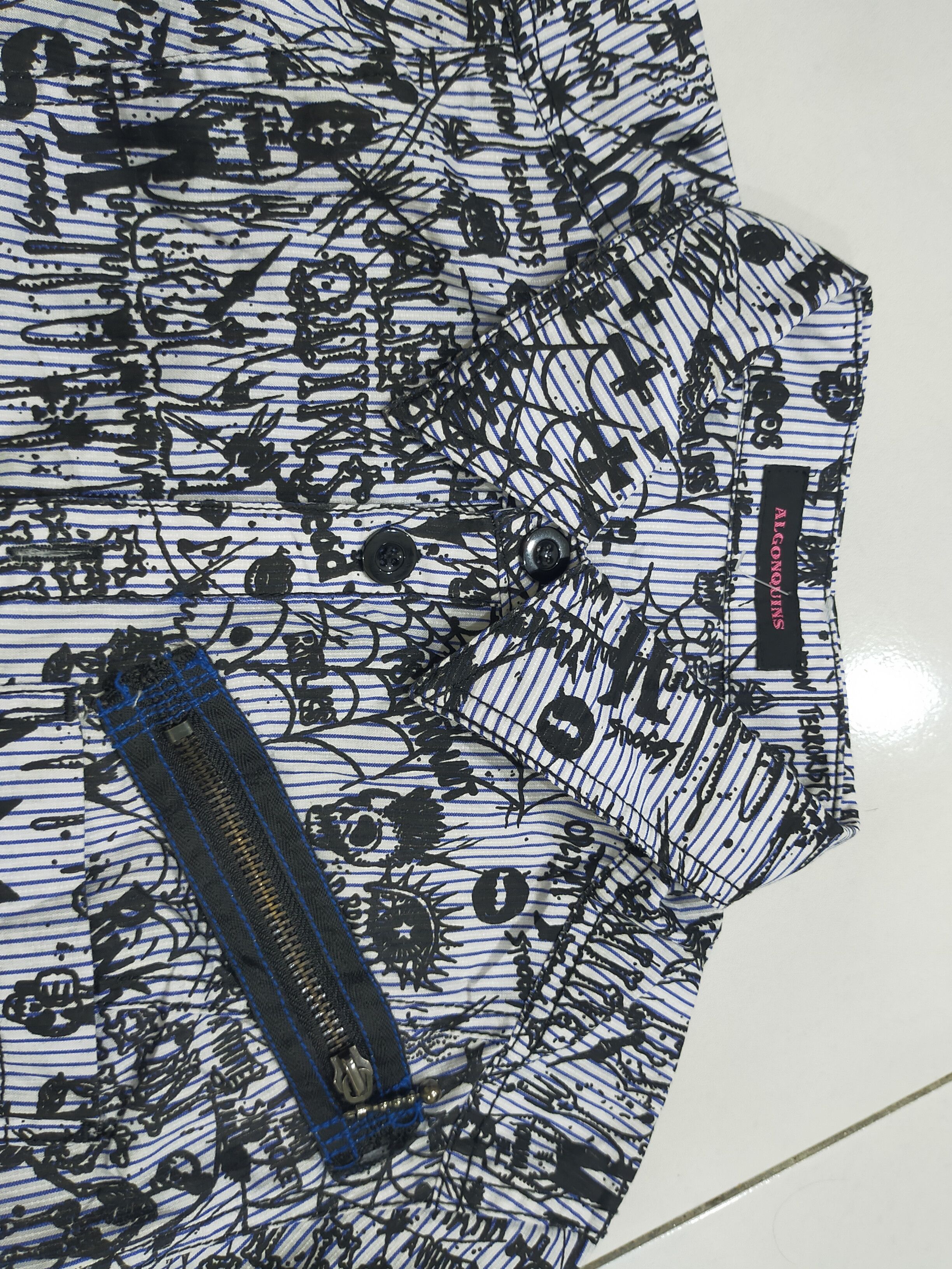 If Six Was Nine × Japanese Brand × Le Grande Bleu (L.G.B.) 🔥 ALGONQUINS PUNK FULLPRINT SKULL BUTTON UP Size M / US 6-8 / IT 42-44 - 8 Thumbnail