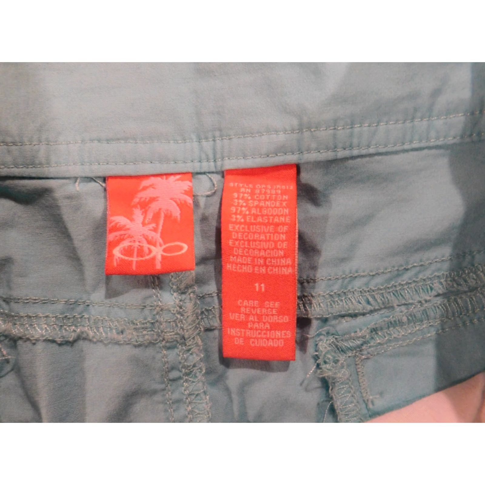 Ocean Pacific Ocean Pacific Skirt Womens 11 Blue Chino pull on stretch Knee Length A-Line Knit Cotton Casual - Womens Size 32" / US 10 / IT 46 - 7 Thumbnail