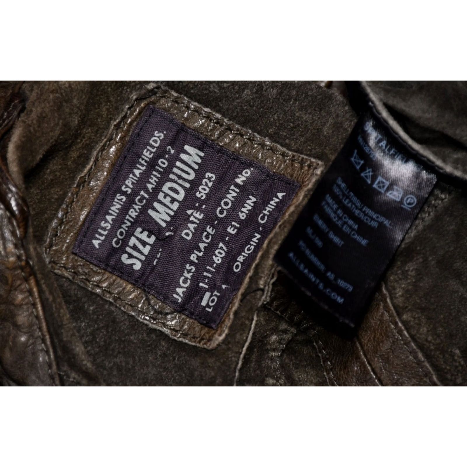 Allsaints All Saints Emery Shirt Jacket Men M Leather Brown/Green Biker Vintage No Size US M / EU 48-50 / 2 - 3 Thumbnail