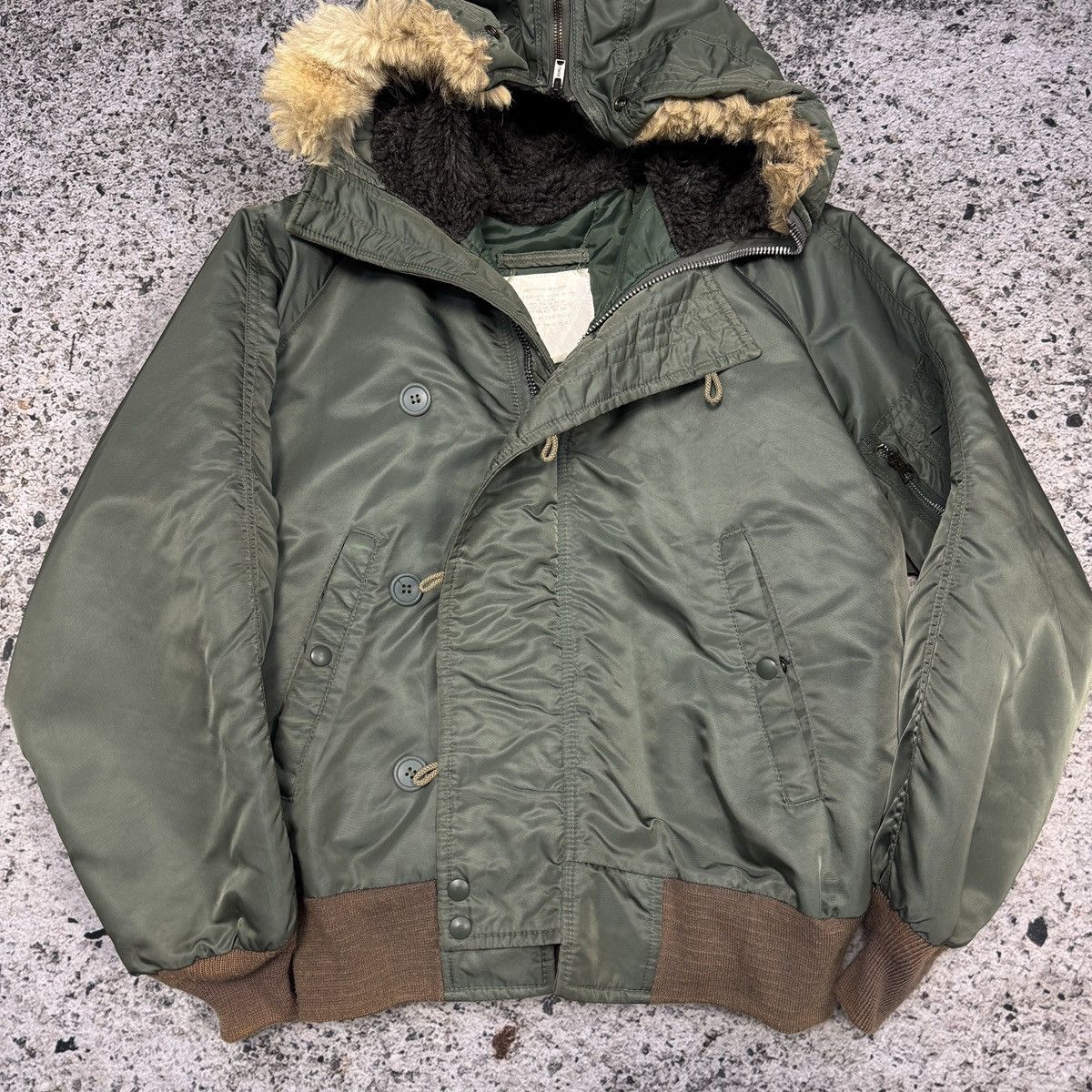 Vintage Vintage 80s USAF N-2B Heavy Flying Hooded Bomber Jacket Size US M / EU 48-50 / 2 - 8 Thumbnail