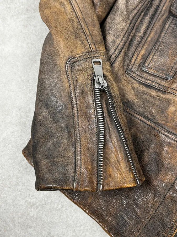 Gucci SS2011 Gucci Brown Eroded Leather Premium Jacket by Frida Giannini Size US M / EU 48-50 / 2 - 11 Thumbnail