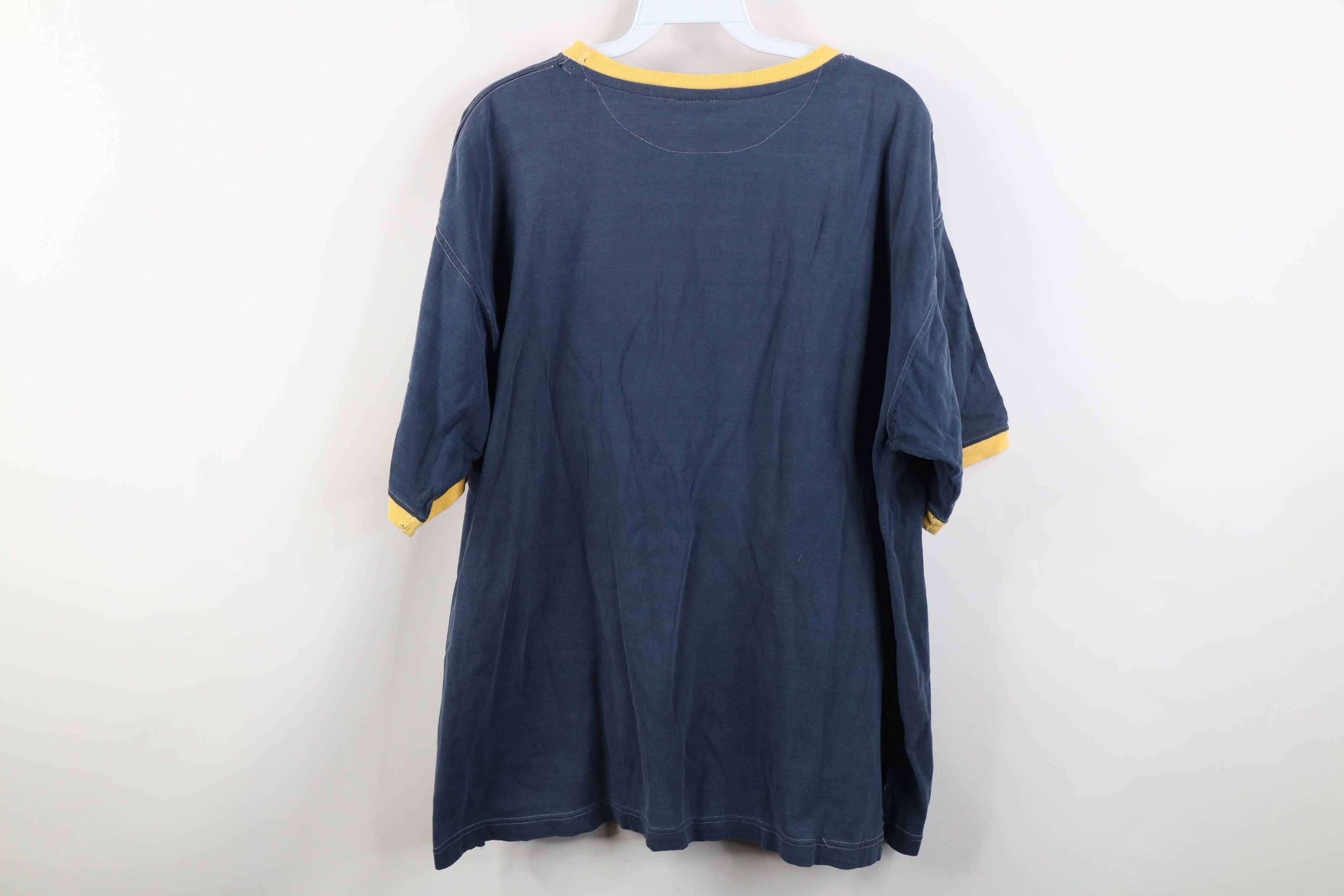 Vintage Vintage 90s University of Michigan Ringer T-Shirt Blue Size US L / EU 52-54 / 3 - 13 Thumbnail