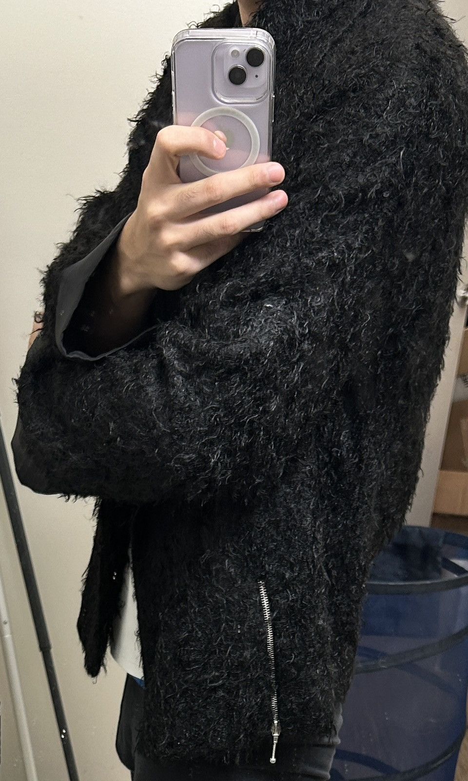 Kiko Kostadinov Kiko Kostadinov F/W 19 Goff Zip Darted Jacket Furry Black Size US S / EU 44-46 / 1 - 11 Thumbnail