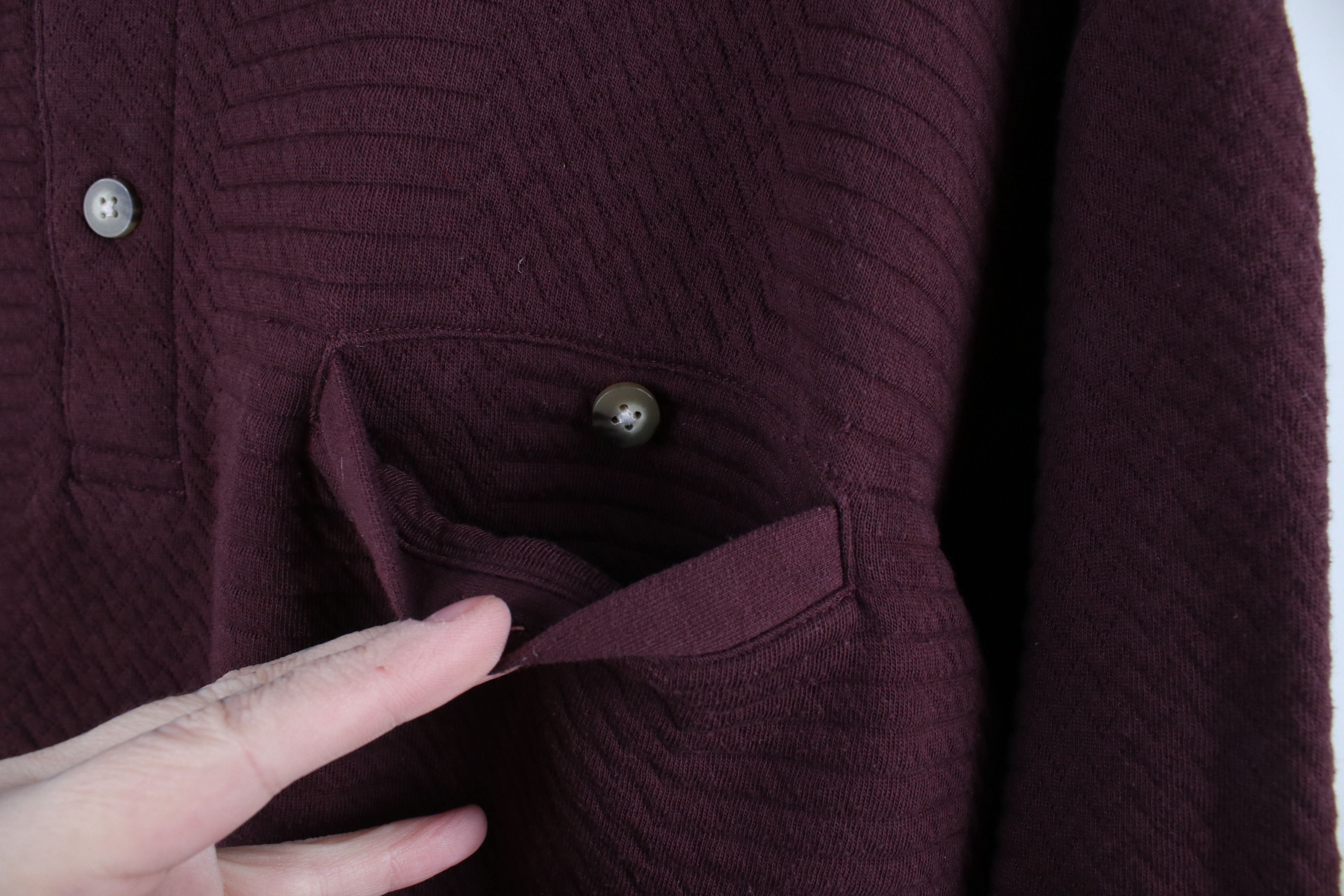 Vintage Vintage 90s Streetwear Textured Collared Long Sleeve Polo Size US XL / EU 56 / 4 - 4 Thumbnail