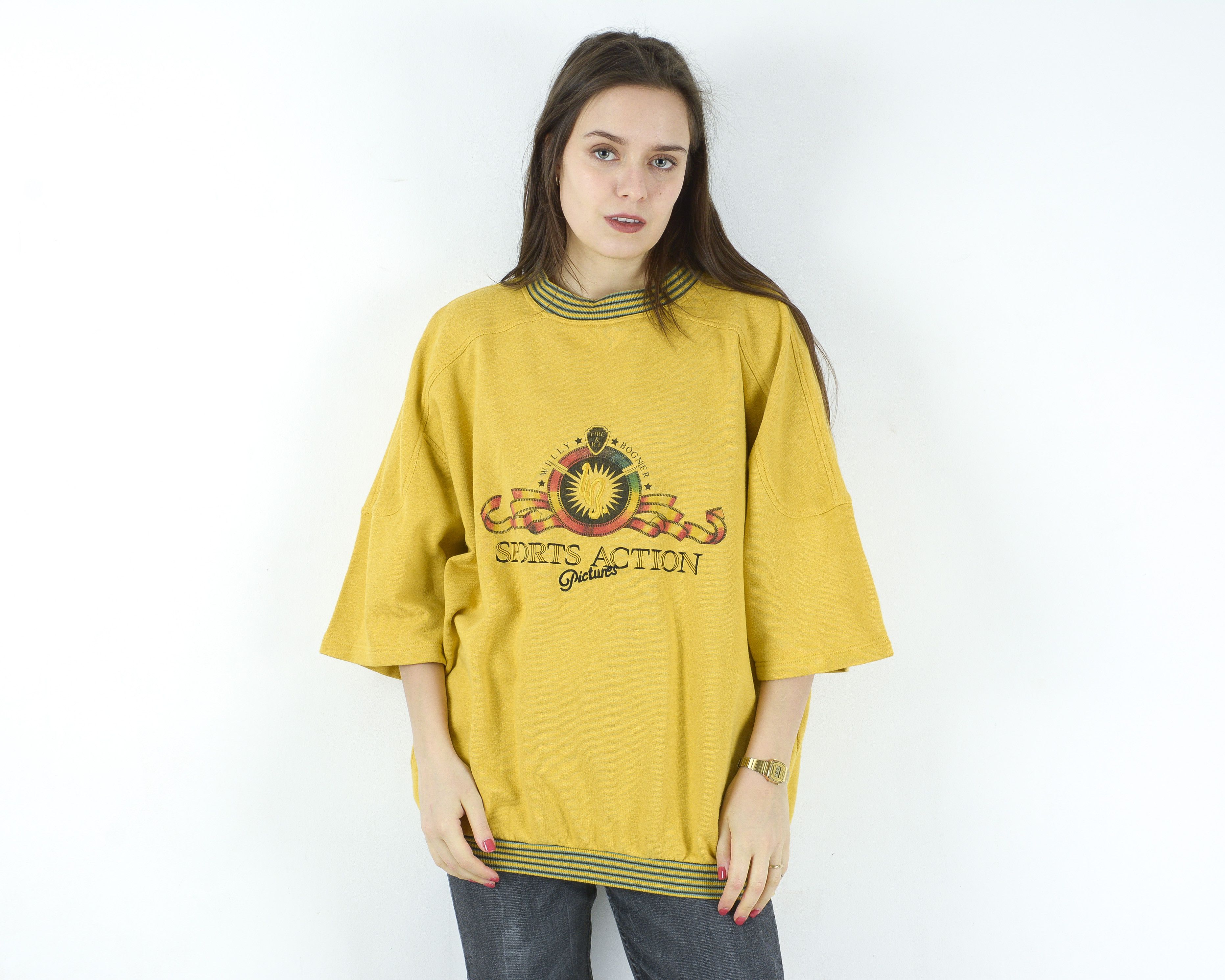 Bogner × Vintage Pullover Sweatshirt Oversized Jumper Half Sleeve Sweater Top Size L / US 10 / IT 46 - 1 Thumbnail