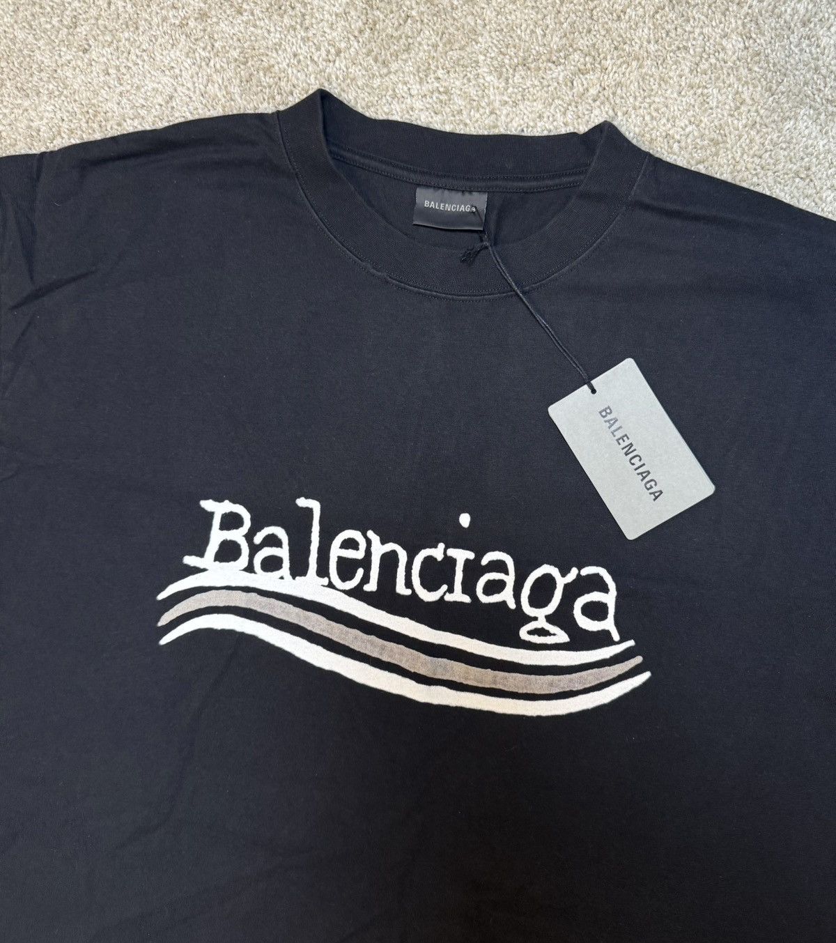 Balenciaga Balenciaga Hand Drawn Political Logo T-Shirt Size US XL / EU 56 / 4 - 3 Thumbnail