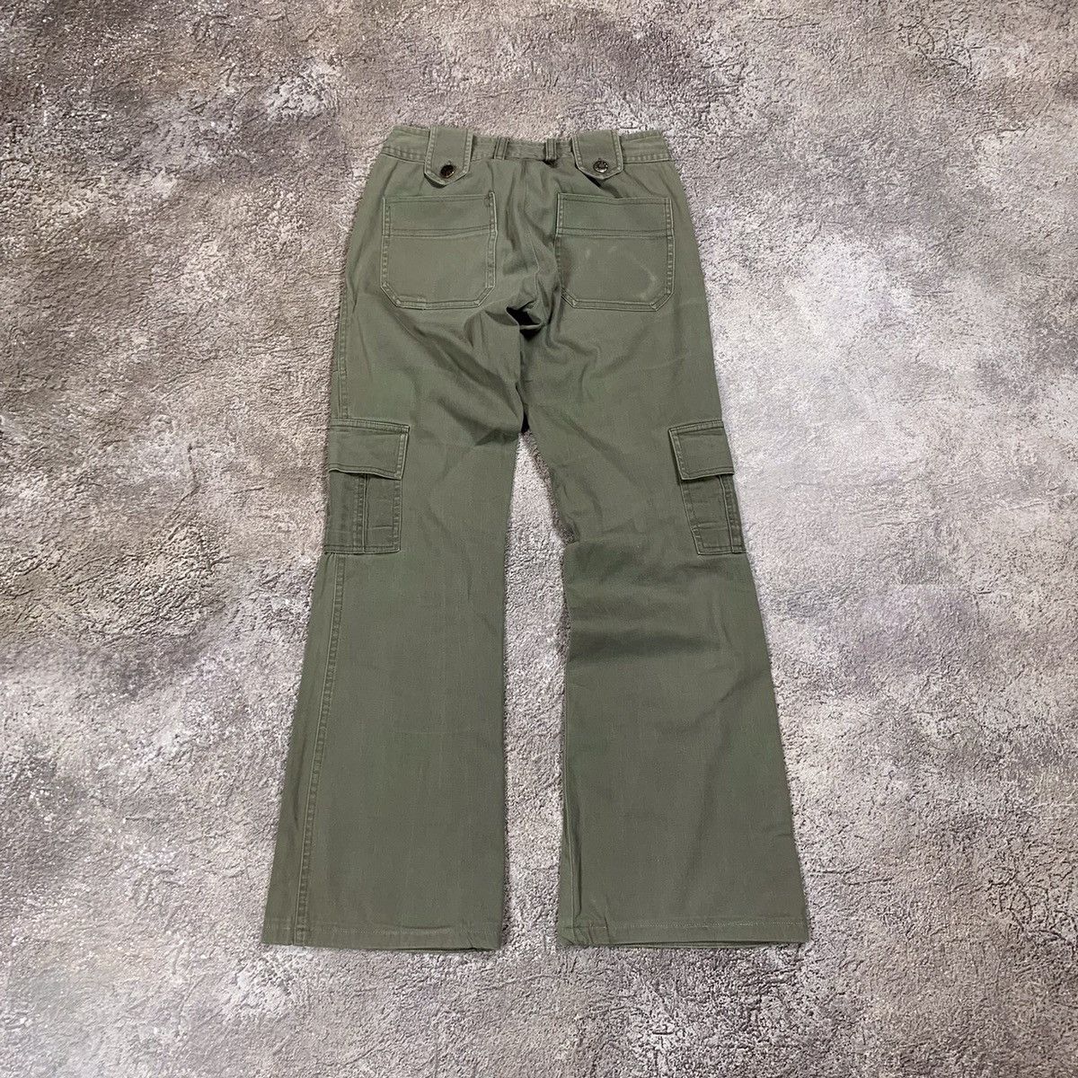 Vintage Y2K Baggy Cargo Pants Wide Leg Utility Streetwear Olive 26 Size 26" / US 2 / IT 38 - 2 Thumbnail