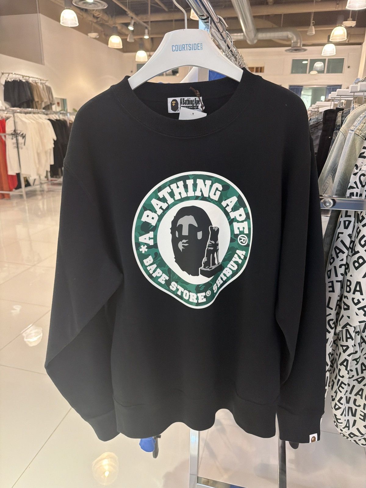 Bape Bape Shibuya Black Crewneck Size US L / EU 52-54 / 3 - 1 Thumbnail