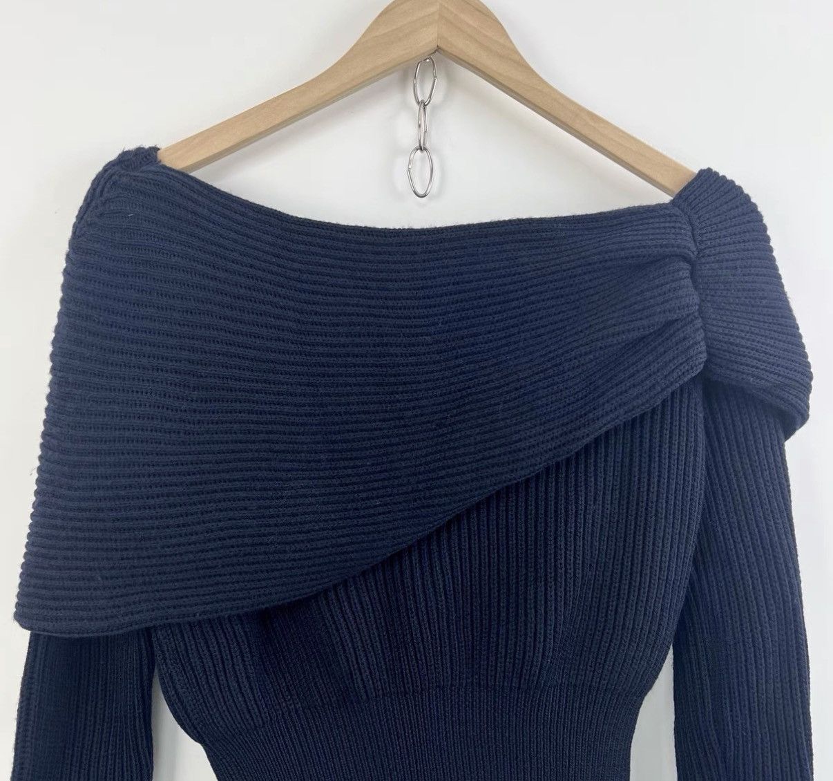 Dior Dior Navy Blue Irregular Open Back Knit Sweater K12 Size M / US 6-8 / IT 42-44 - 3 Thumbnail