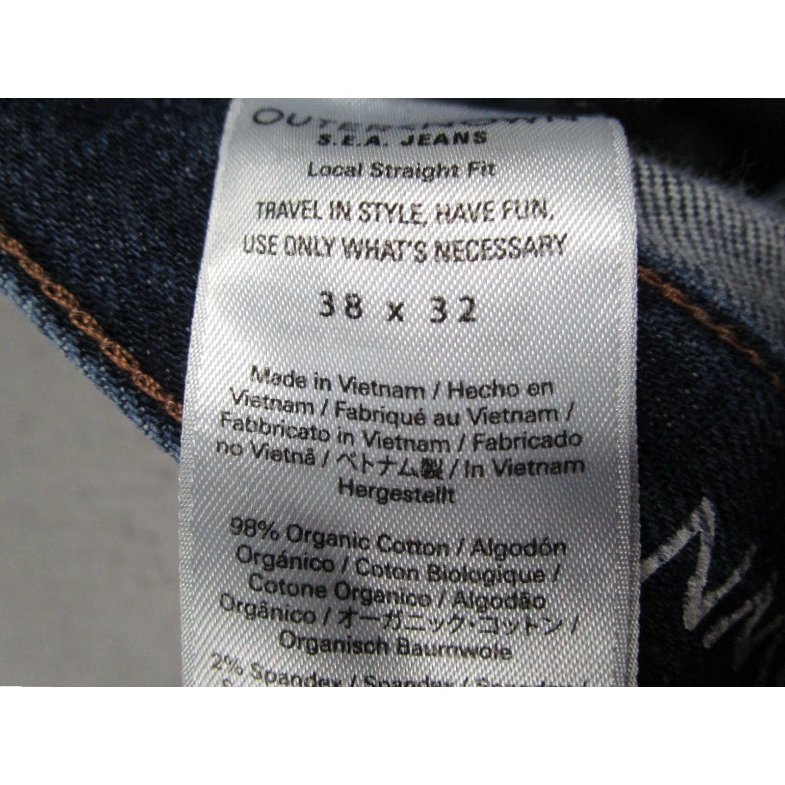 Outerknown Outerknown Jeans Mens 38x30 Dark Wash Local Straight Fit S.E.A. Organic Denim Size US 38 / EU 54 - 5 Thumbnail