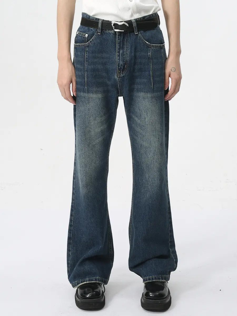 Japanese Brand Retro loose straight leg micro flared jeans Size US 32 / EU 48 - 4 Thumbnail