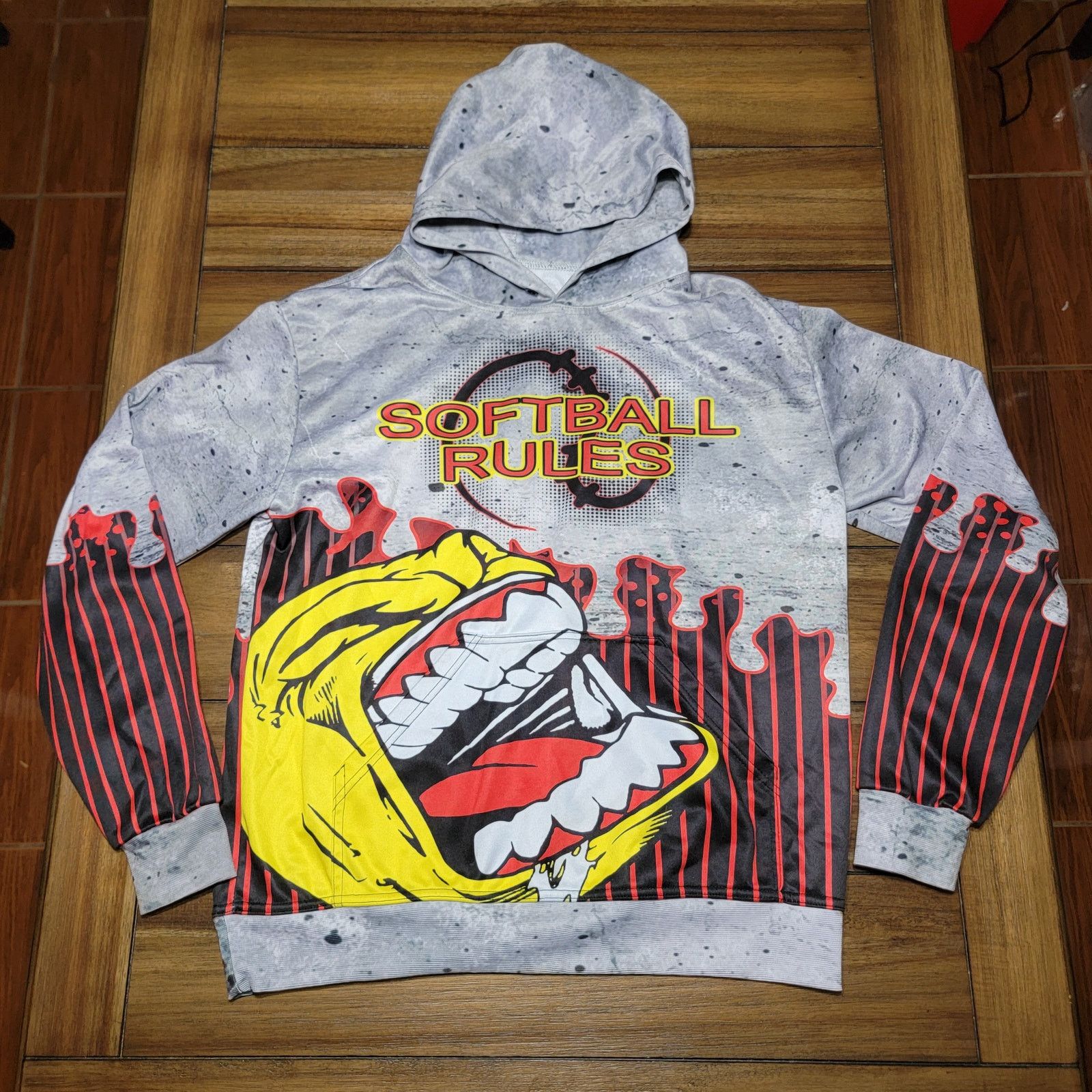 Other Unbranded Unisex LS Hoodie "Softball Rules" - Size Medium Size M / US 6-8 / IT 42-44 - 1 Thumbnail