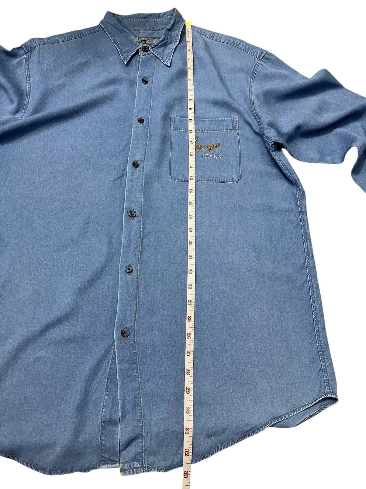 Kenzo 90s Kenzo Jeans Embroidered Pocket Denim Button Down Shirt Size US L / EU 52-54 / 3 - 8 Thumbnail