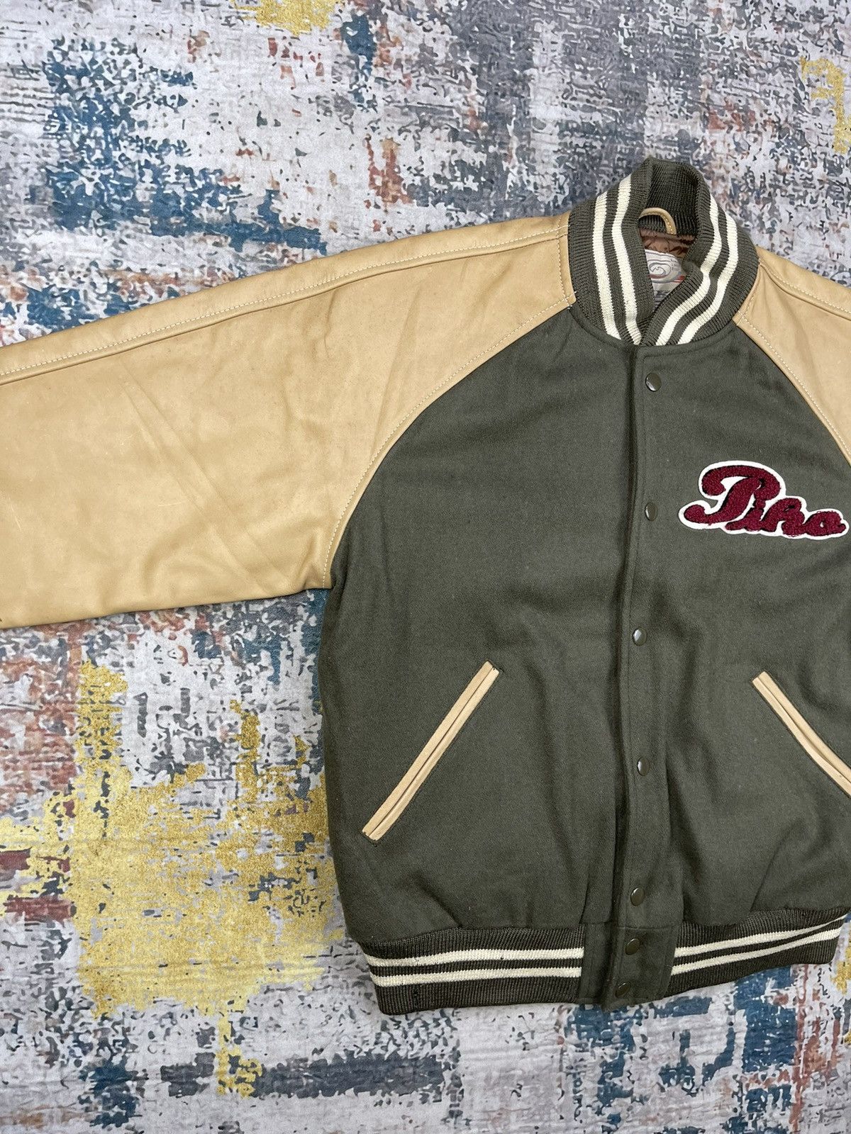 Japanese Brand Vintage Piko Hawaiian Leather Wool Varsity Jackets Size US S / EU 44-46 / 1 - 4 Thumbnail