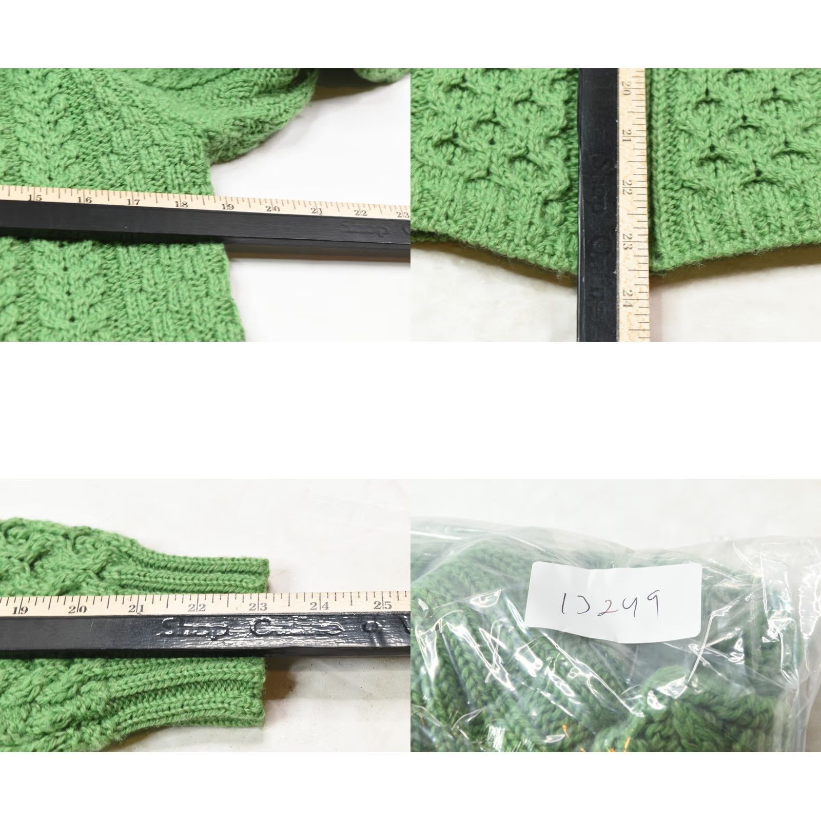 Vintage Inis Crafts Cable-Knit Sweater Womens M Green Merino Wool Full Zip Size M / US 6-8 / IT 42-44 - 8 Thumbnail