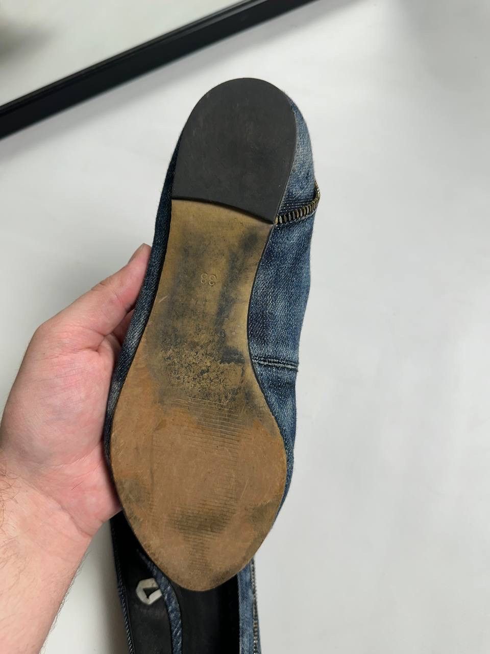 Diesel Vintage Diesel AvantGarde Denim Ballet Flats Size US 8 / IT 38 - 11 Thumbnail