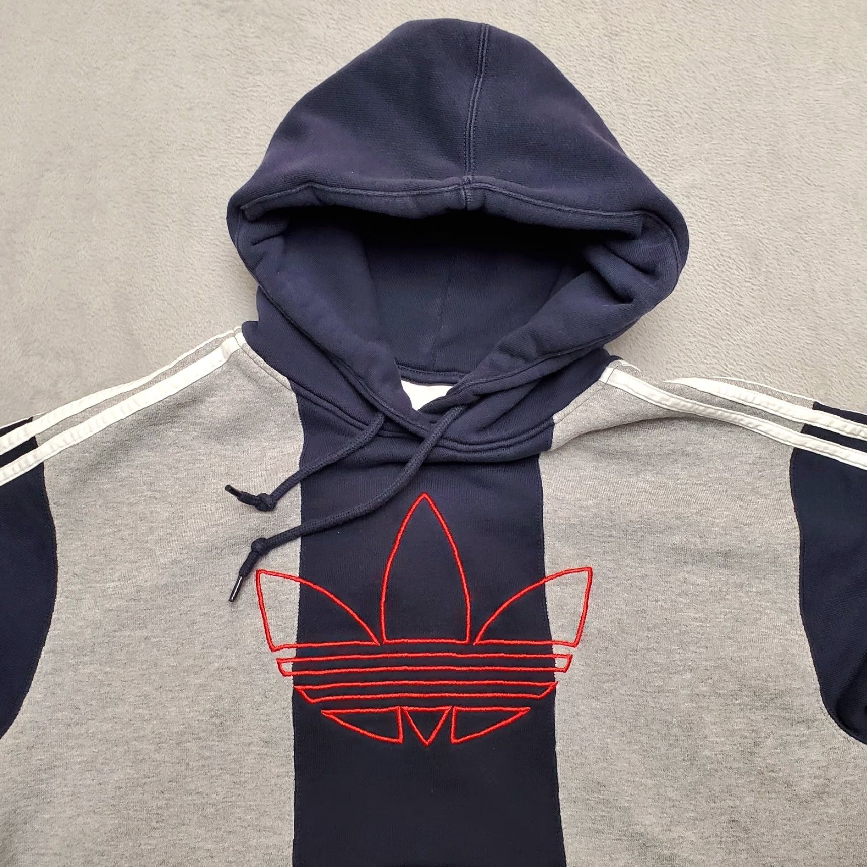 Adidas Adidas Hoodie Mens Medium Blue Gray Trefoil Three Stripe Logo Hooded Sweatshirt Size US M / EU 48-50 / 2 - 2 Thumbnail