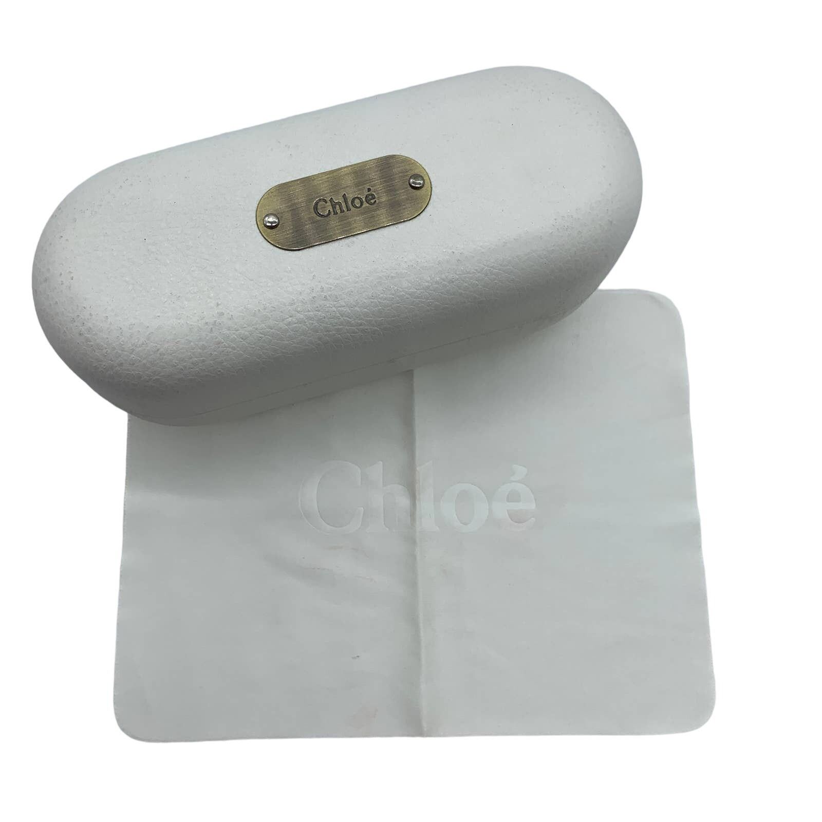 Chloe Chloe Sunglasses Hard Case Ivory Leather Size ONE SIZE - 1 Thumbnail