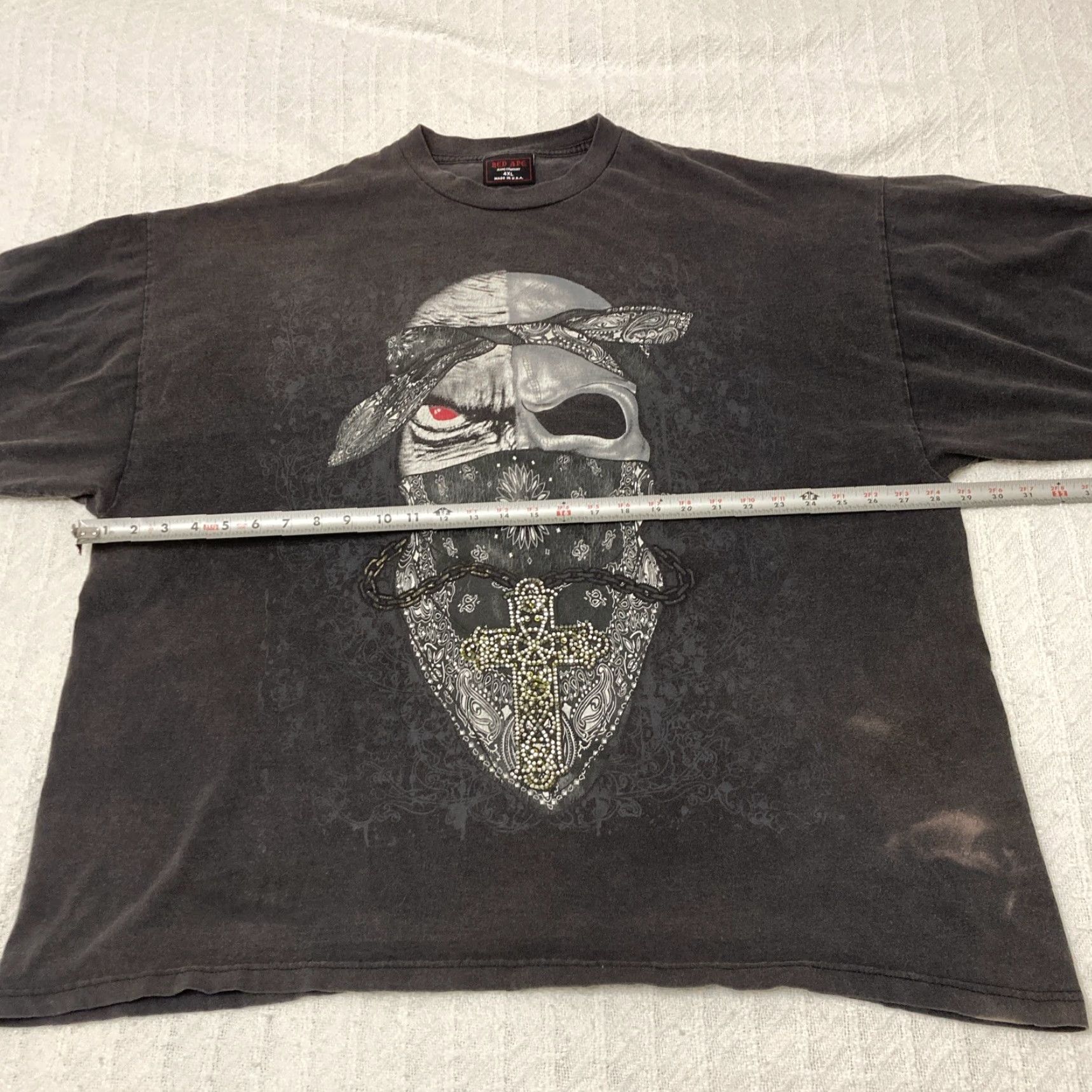 Vintage VINTAGE Red Ape Men T-Shirt 4XL Black Graphic Bandana Rhinestones Size US XXL / EU 58 / 5 - 4 Thumbnail