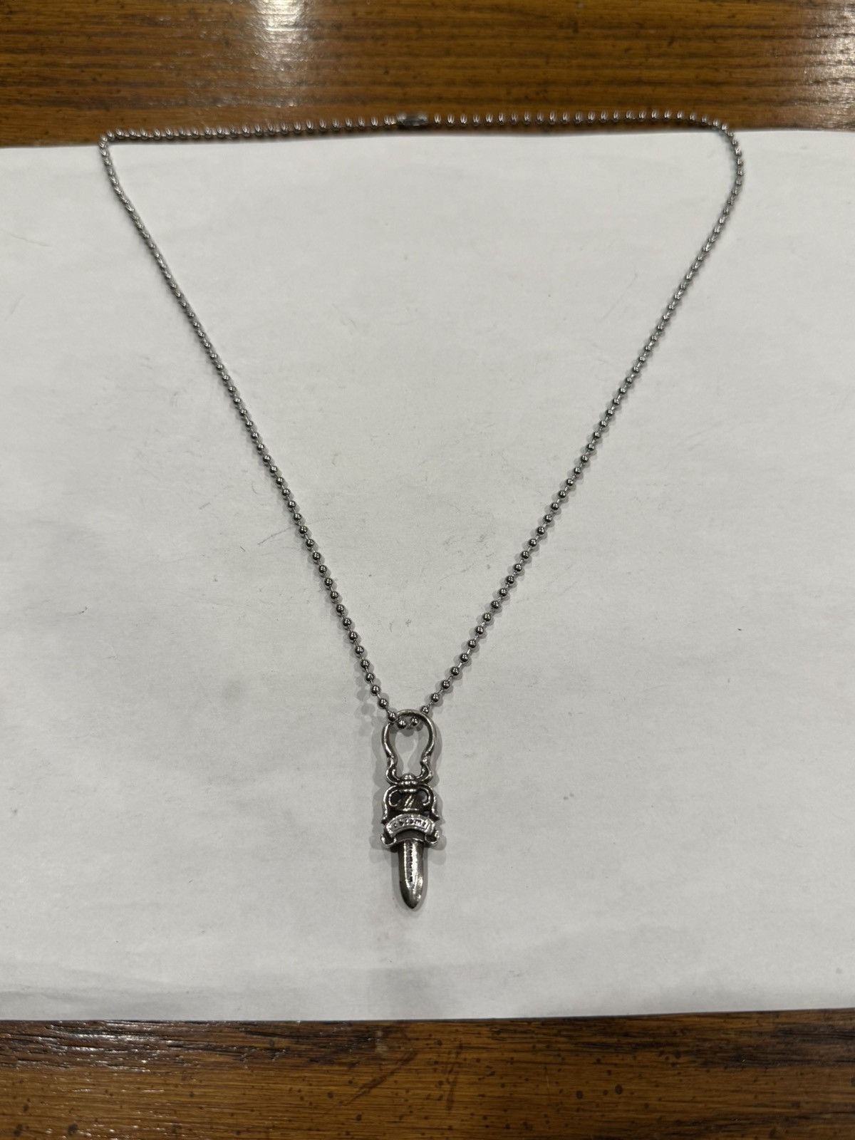 Chrome Hearts Chrome Hearts Dagger Pendant Silver Ball Chain Necklace 925 Size ONE SIZE - 8 Thumbnail
