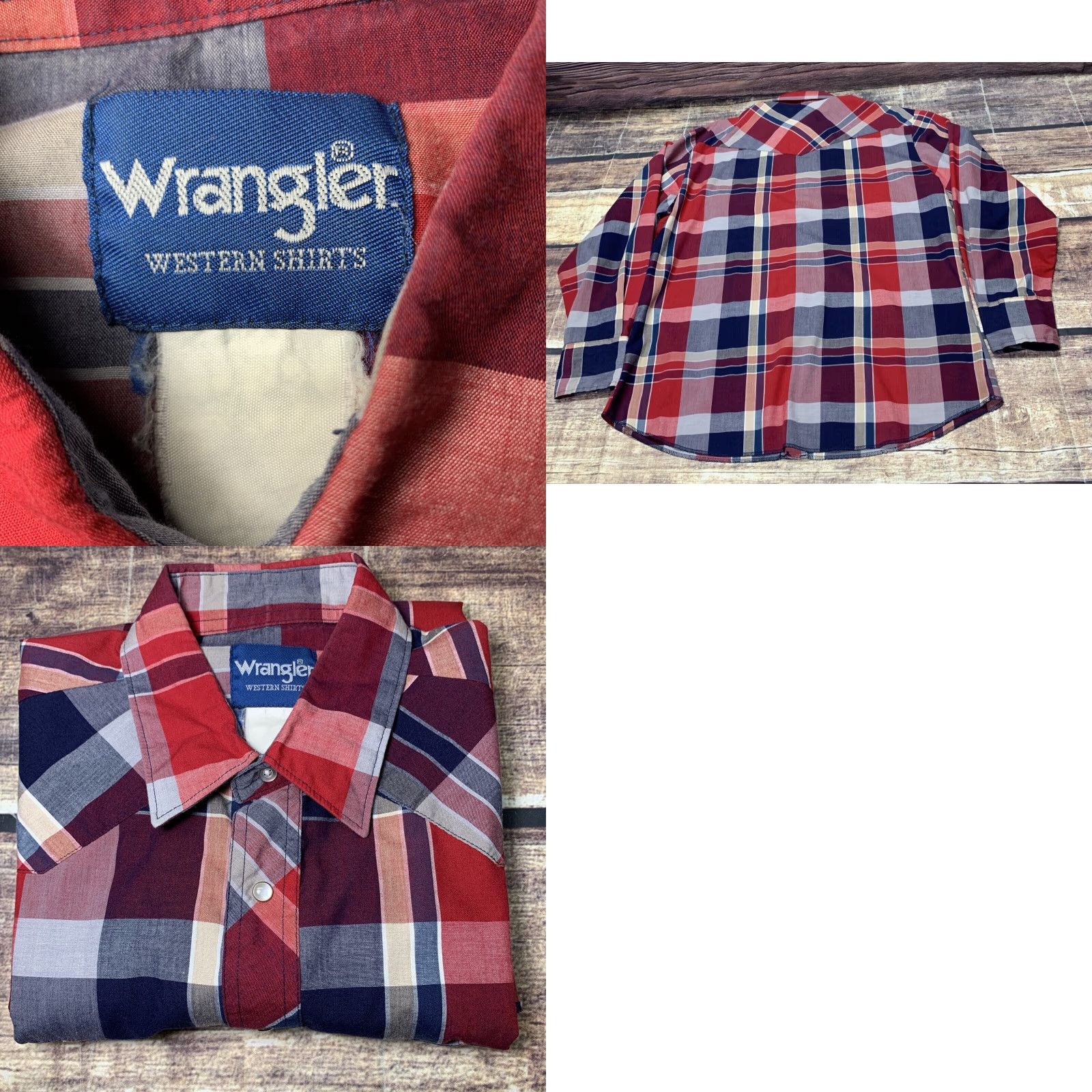 Wrangler VINTAGE Wrangler Shirt Long Sleeve Pearl Snap Mens XXL Red Blue White Plaid Western Size US XXL / EU 58 / 5 - 8 Thumbnail
