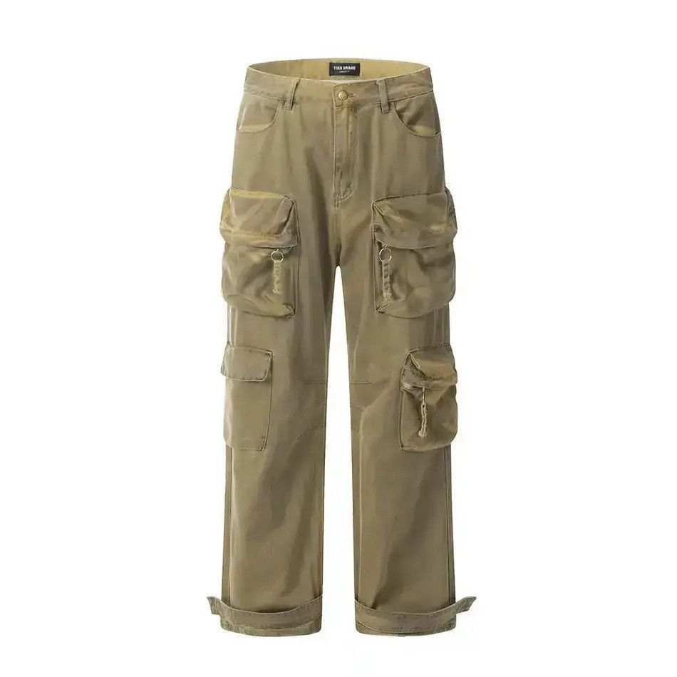 Japanese Brand Punk wasteland style dyed distressed multi-pocket jeans Size US 32 / EU 48 - 3 Thumbnail