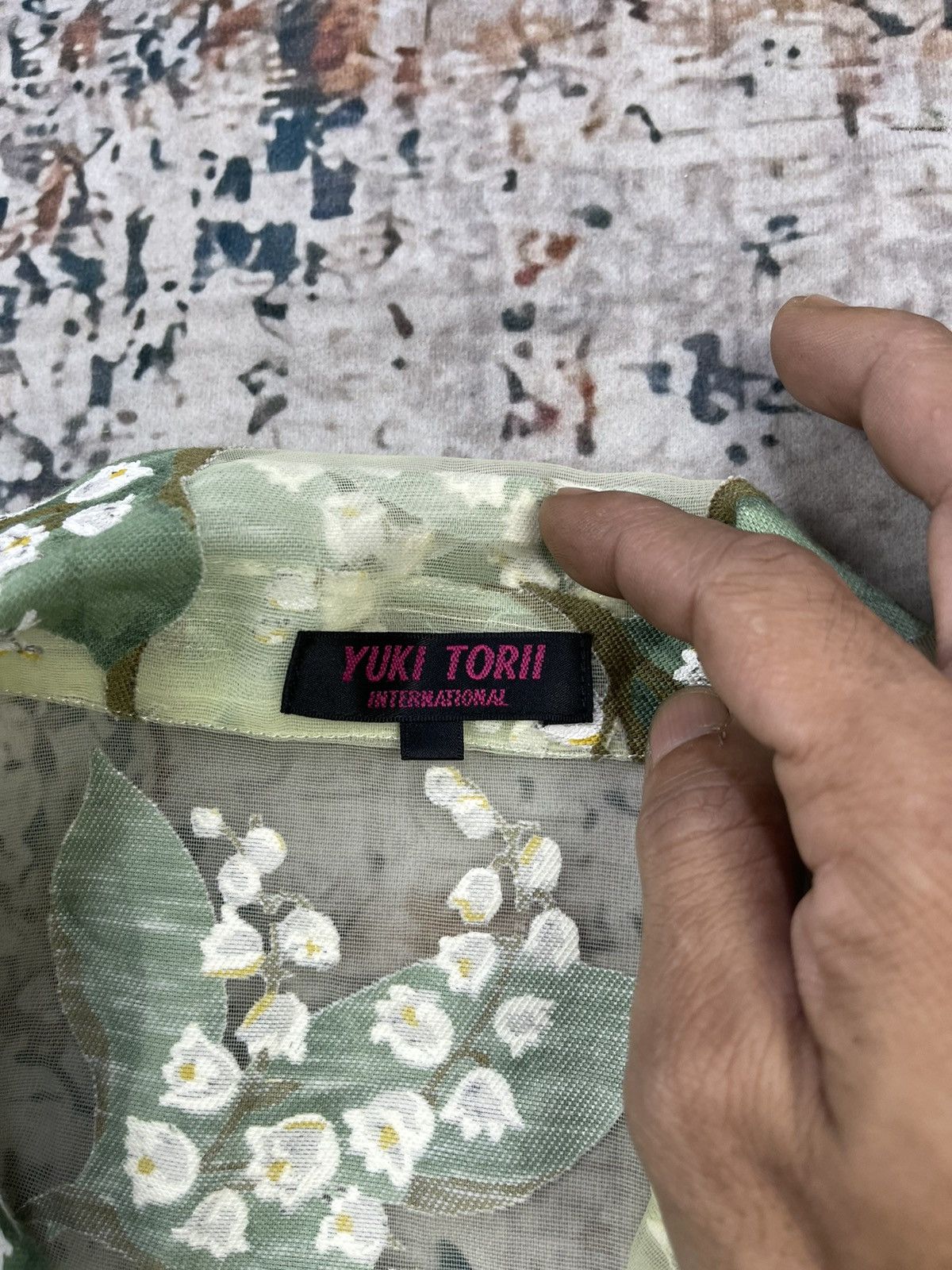 Japanese Brand Yuki Torii International Transparent Mesh Floral Blouses Size ONE SIZE - 13 Thumbnail