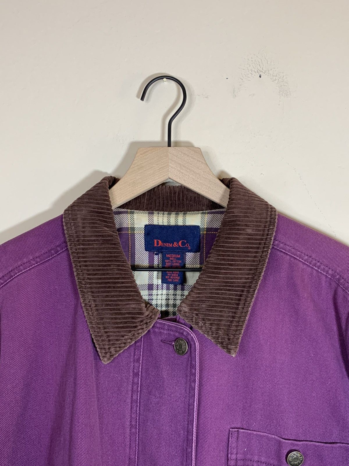 Denim & Co. × Designer × Vintage RARE* Vintage Denim & Co Lined Cord Collar Chore Coat Jacket Size US M / EU 48-50 / 2 - 3 Thumbnail