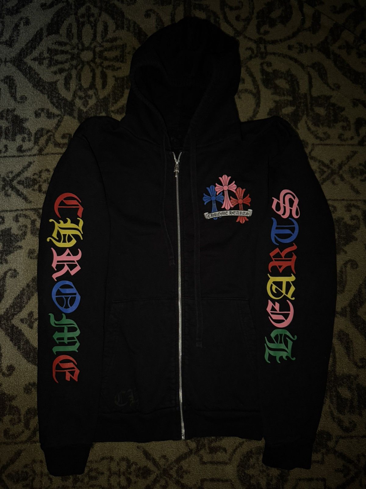 Chrome Hearts ✅ Authentic Chrome Hearts Rare Multi Color Cross Zip Up Sz M Size US M / EU 48-50 / 2 - 5 Thumbnail