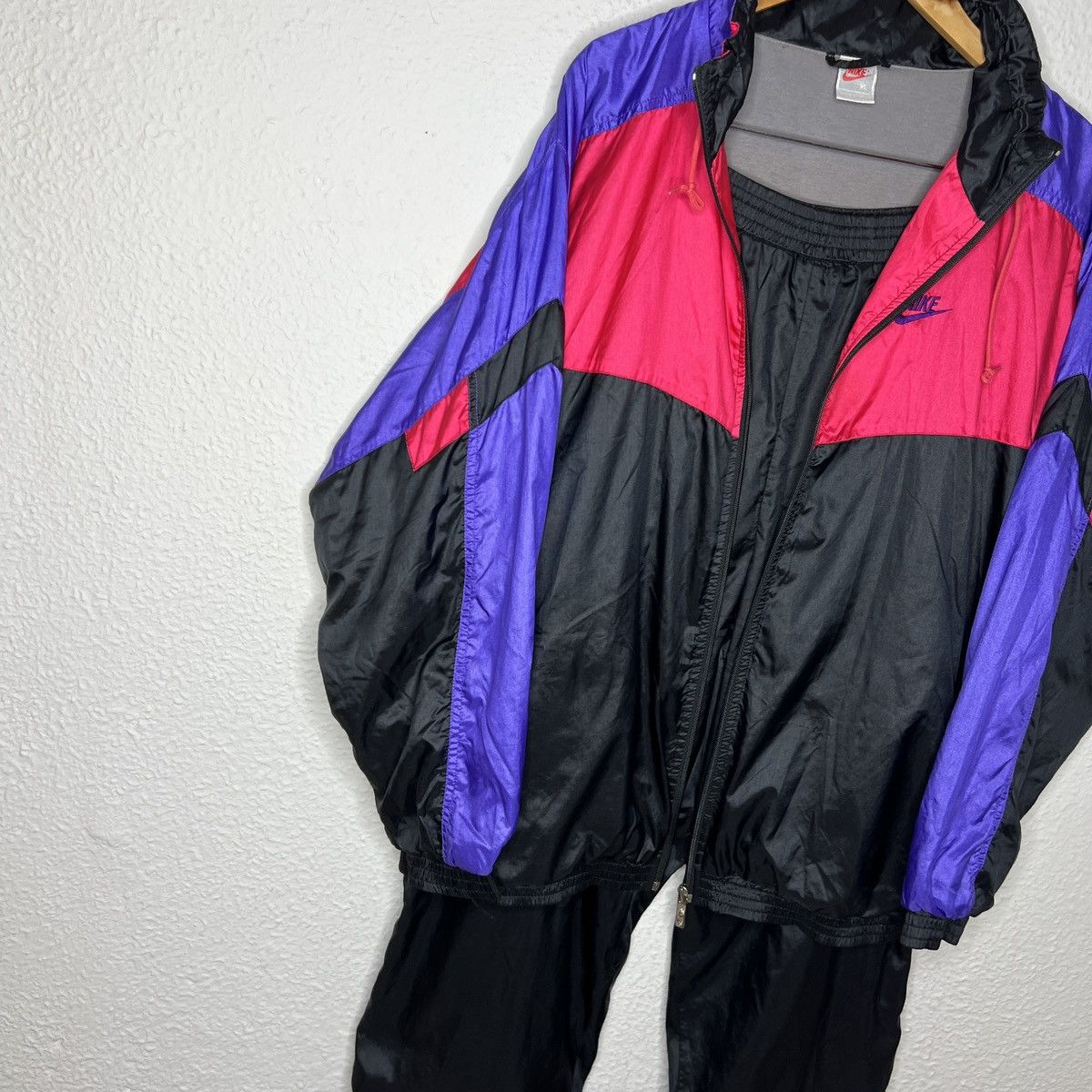 Nike Nike Tracksuit Set 80s 90s Black Multicolor Purple Red Rave Size US XL / EU 56 / 4 - 3 Thumbnail