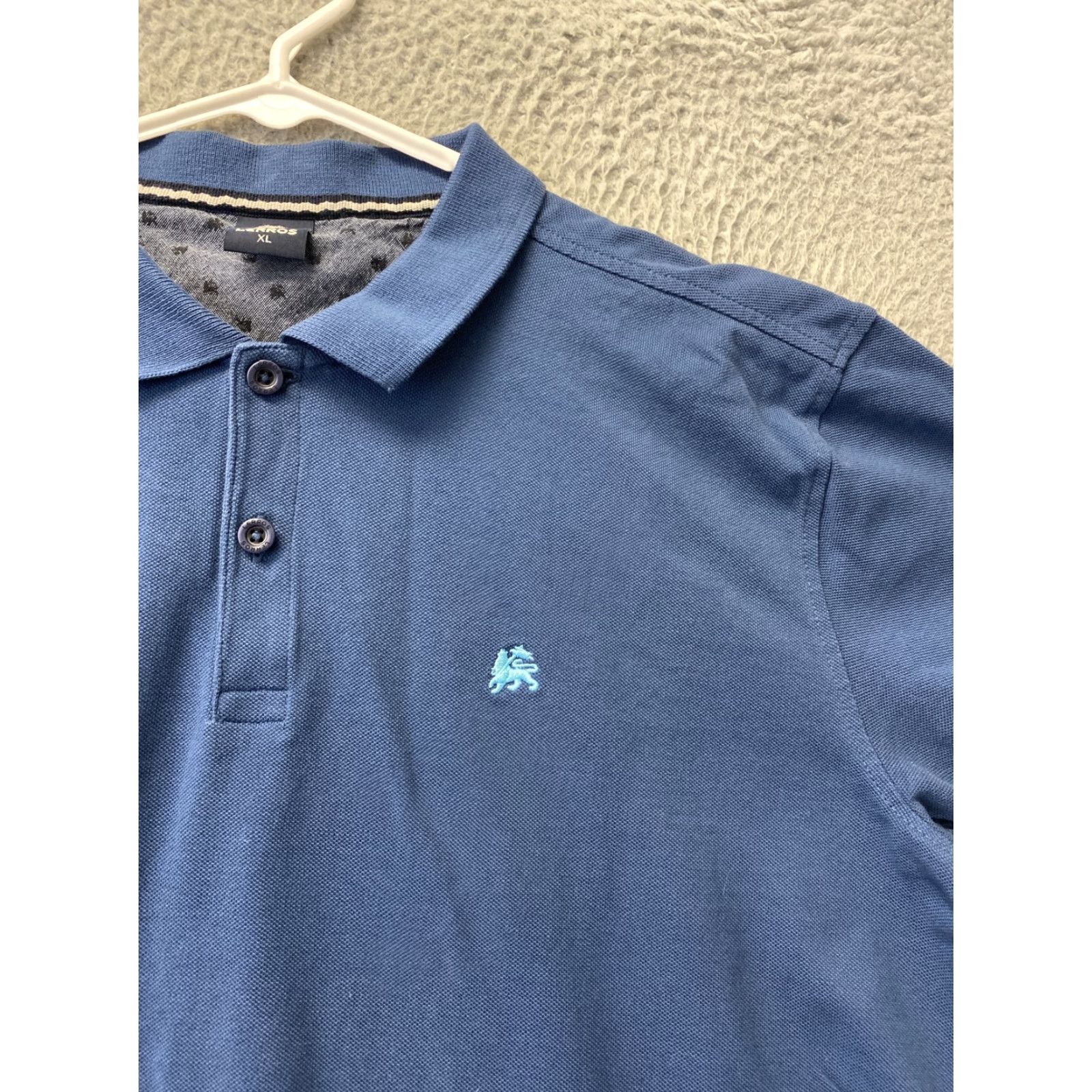 Vintage LERROS Polo Shirt Men Blue Striped 100% Cotton XL - Casual Golf Workwear Regular Fit Men's Shirt Size US XL / EU 56 / 4 - 2 Thumbnail