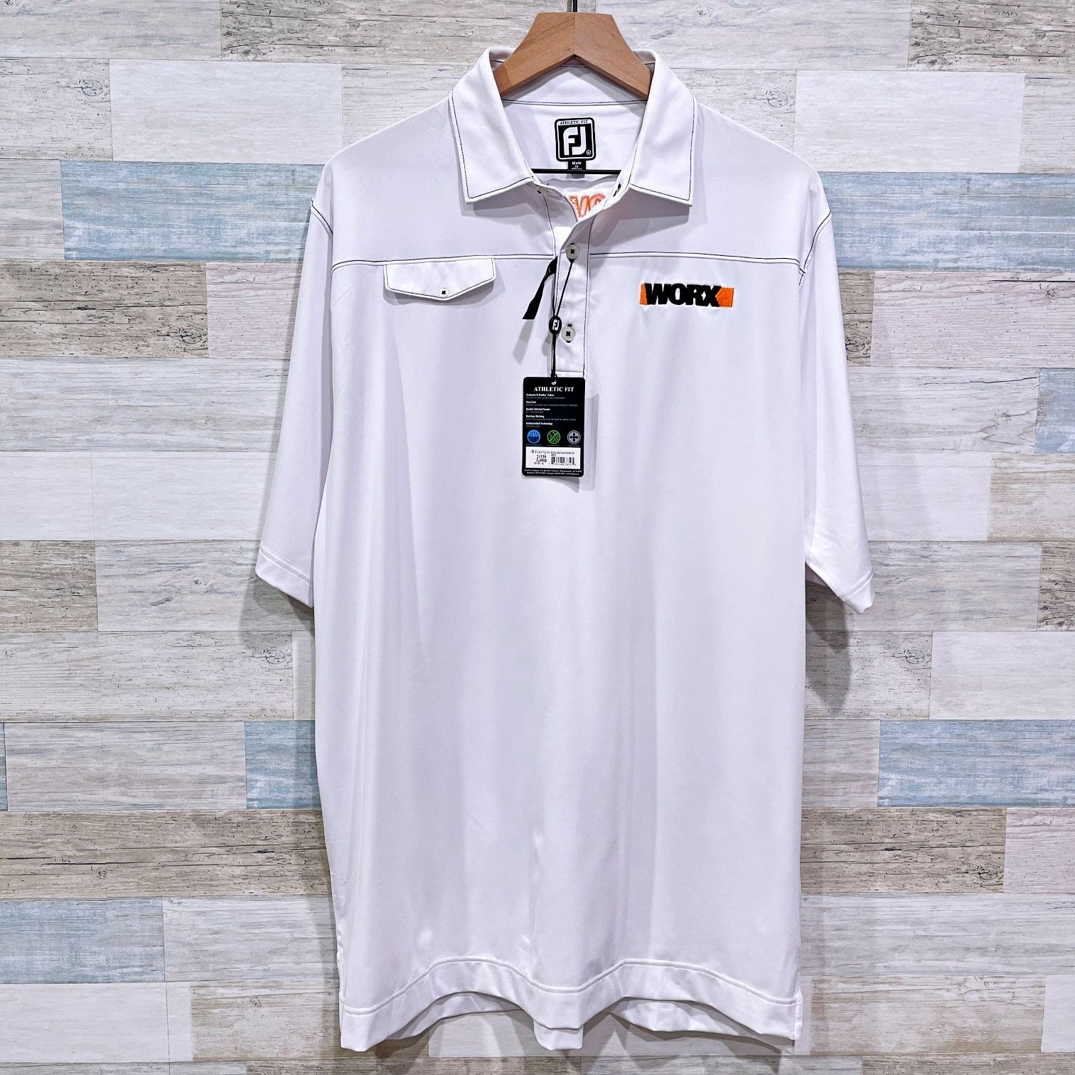 Footjoy WORX Power Share Tools Polo Shirt White FootJoy Mens XL Size US XL / EU 56 / 4 - 1 Thumbnail