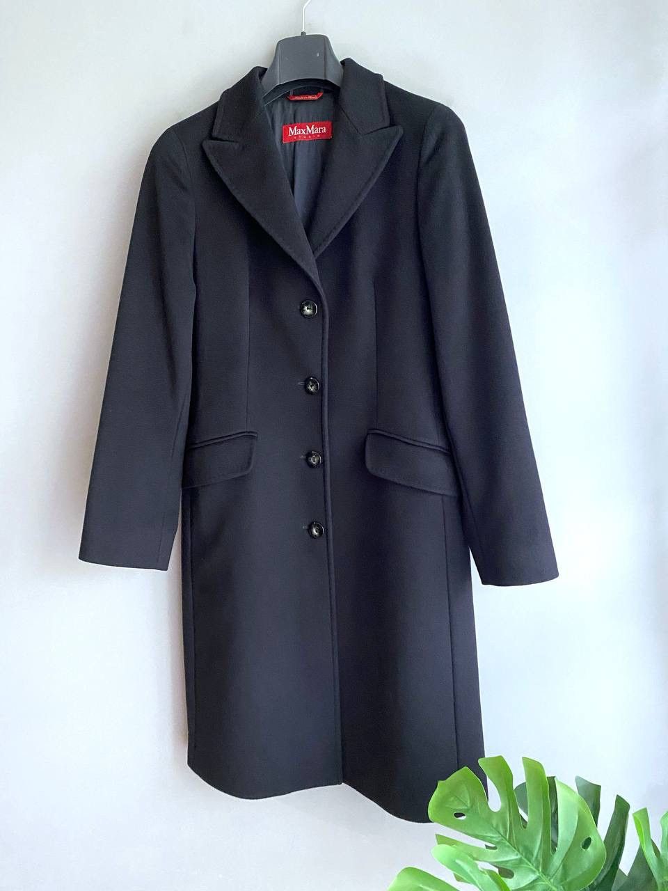 Designer × Max Mara Max Mara Studio Women's Wool Black Coat Size M / US10 / UK12 Size M / US 6-8 / IT 42-44 - 2 Thumbnail