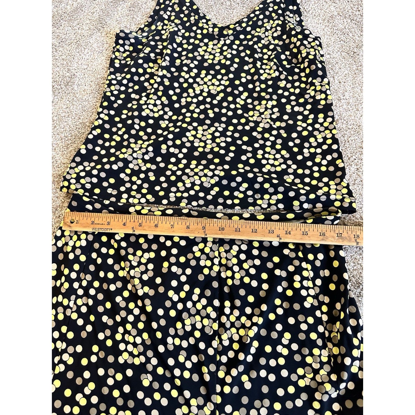 Talbots Talbots Black Brown Green Polka Dot Skirt Top Set M / L Size M / US 6-8 / IT 42-44 - 3 Thumbnail