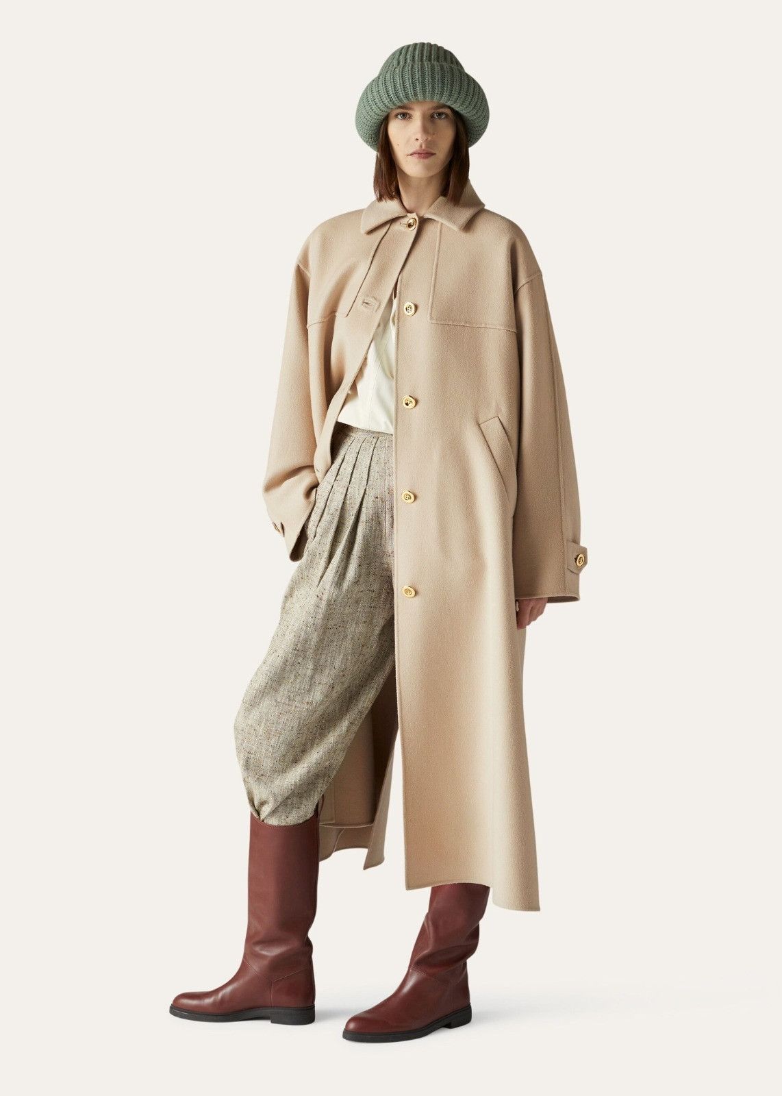 Loro Piana o1srvl11e1124 Cashmere Double Trench Coat in Beige Size M / US 6-8 / IT 42-44 - 4 Thumbnail